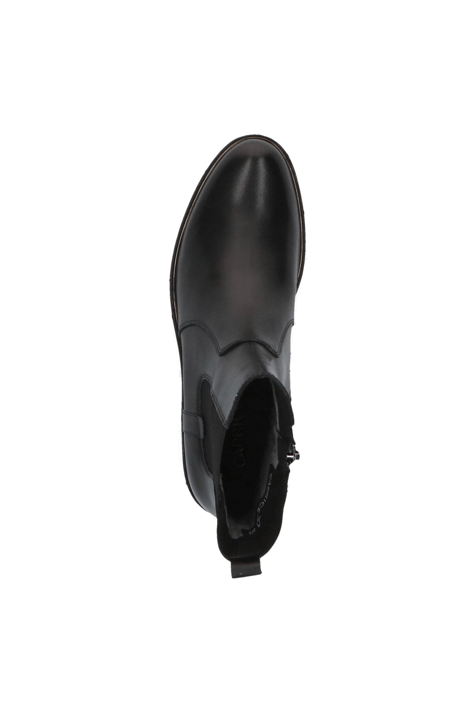 Caprice Chelsea Leather Ankle Boot - Black Nappa