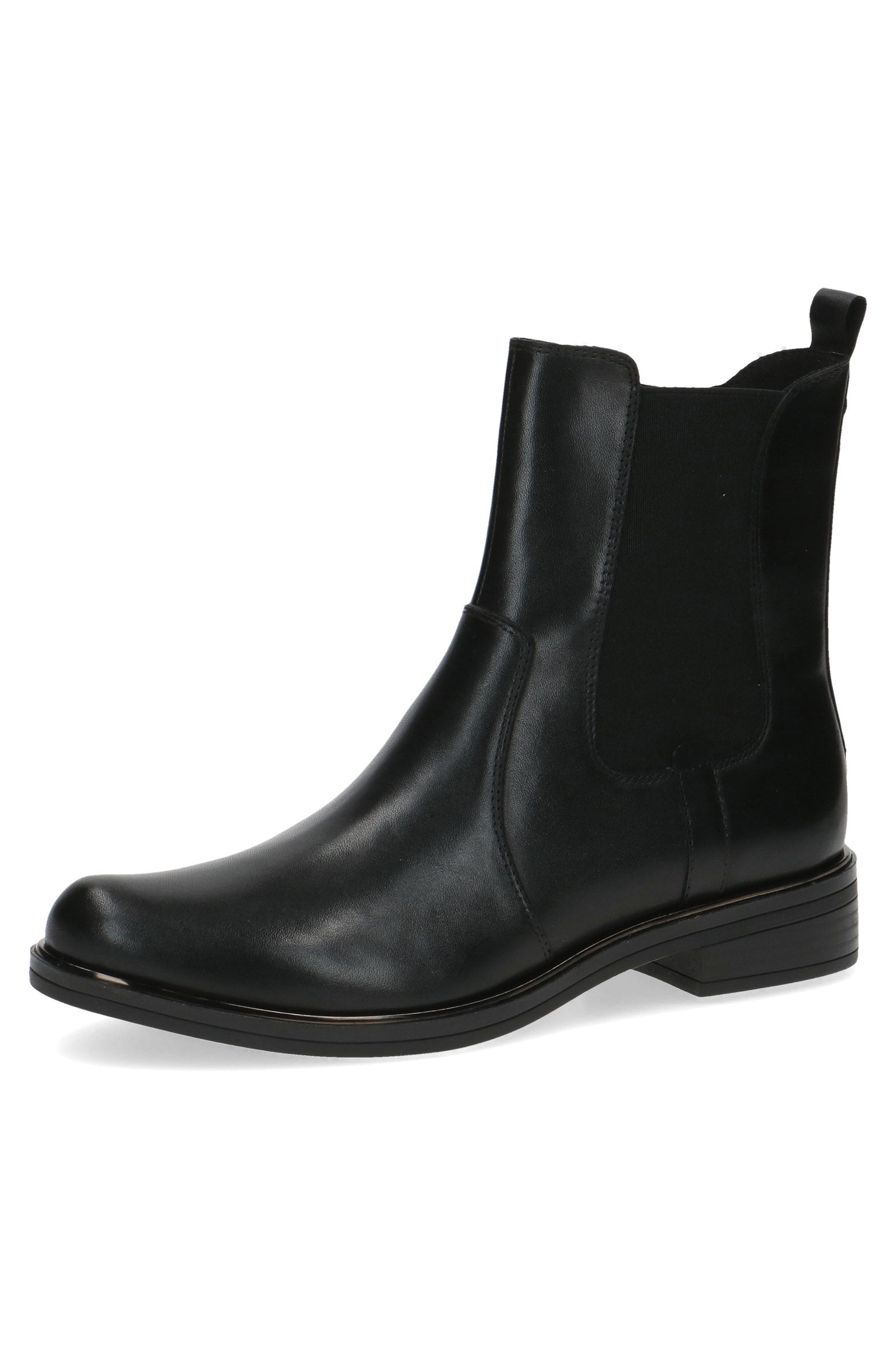 Caprice Chelsea Leather Ankle Boot - Black Nappa