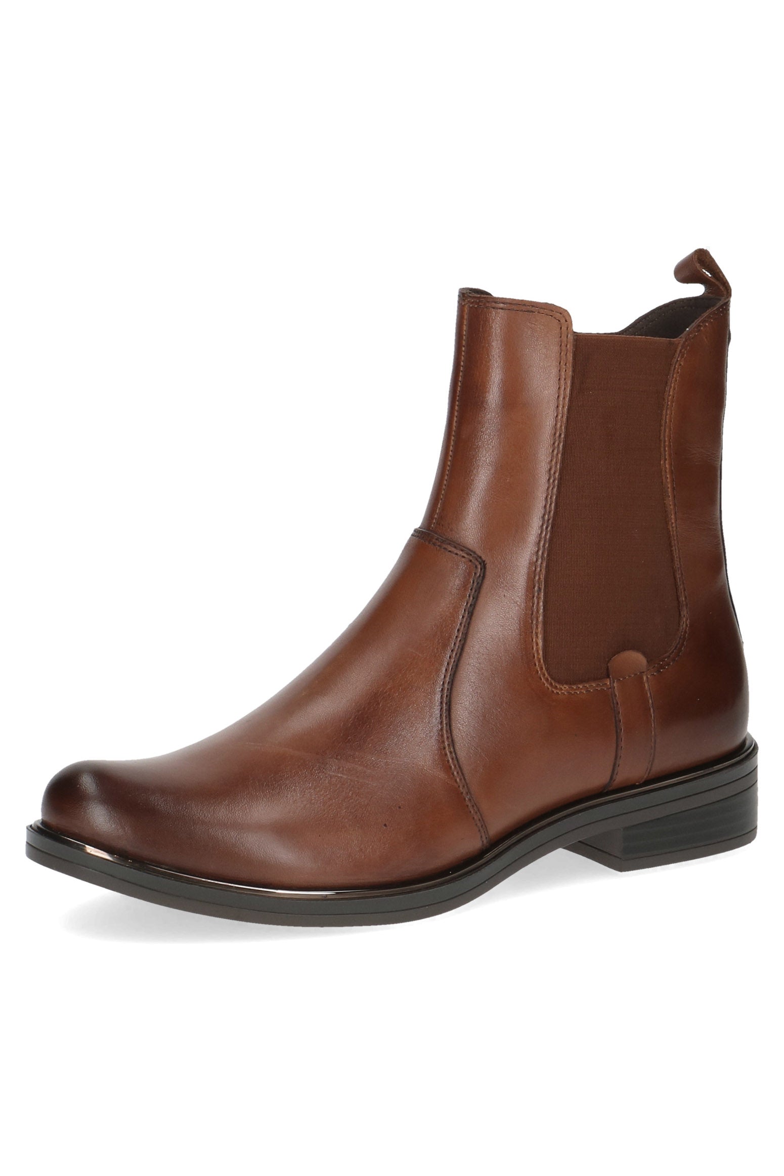 Caprice Chelsea Leather Ankle Boots - Cognac Nappa