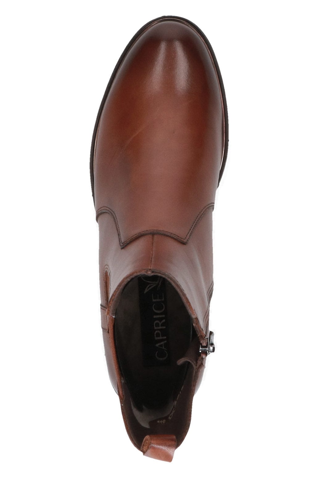 Caprice Chelsea Leather Ankle Boots - Cognac Nappa