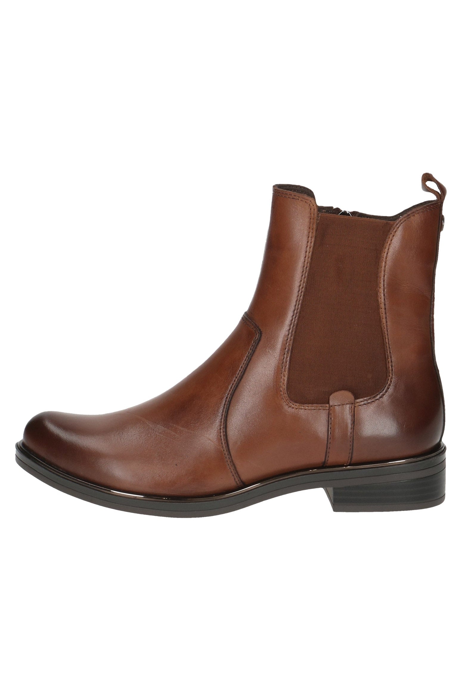 Caprice Chelsea Leather Ankle Boots - Cognac Nappa