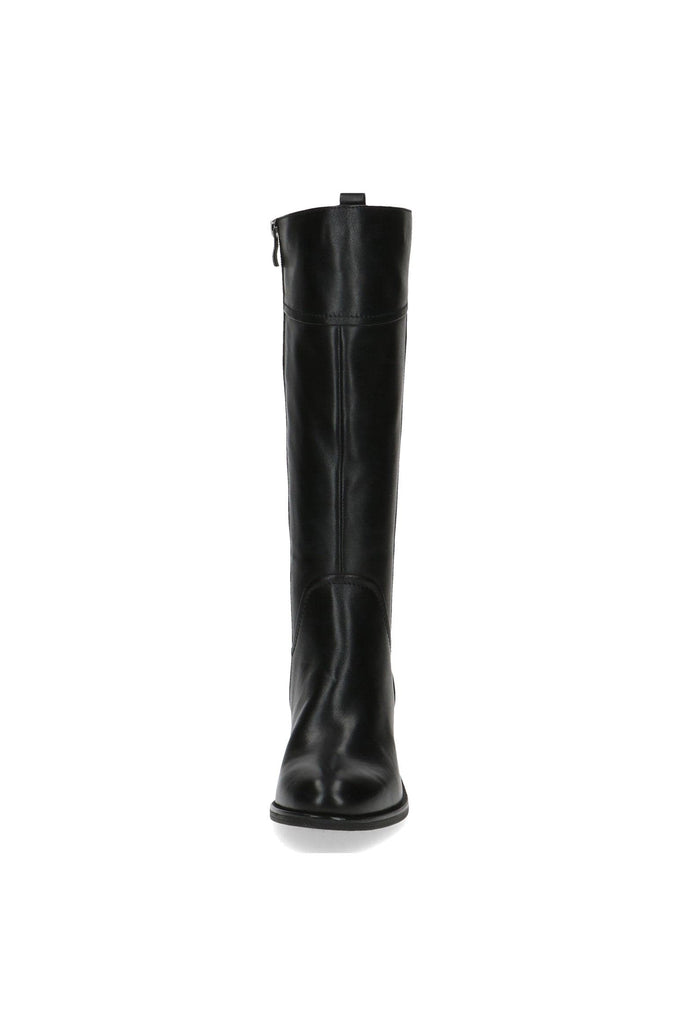 Caprice Knee High Leather Boots - Black Nappa