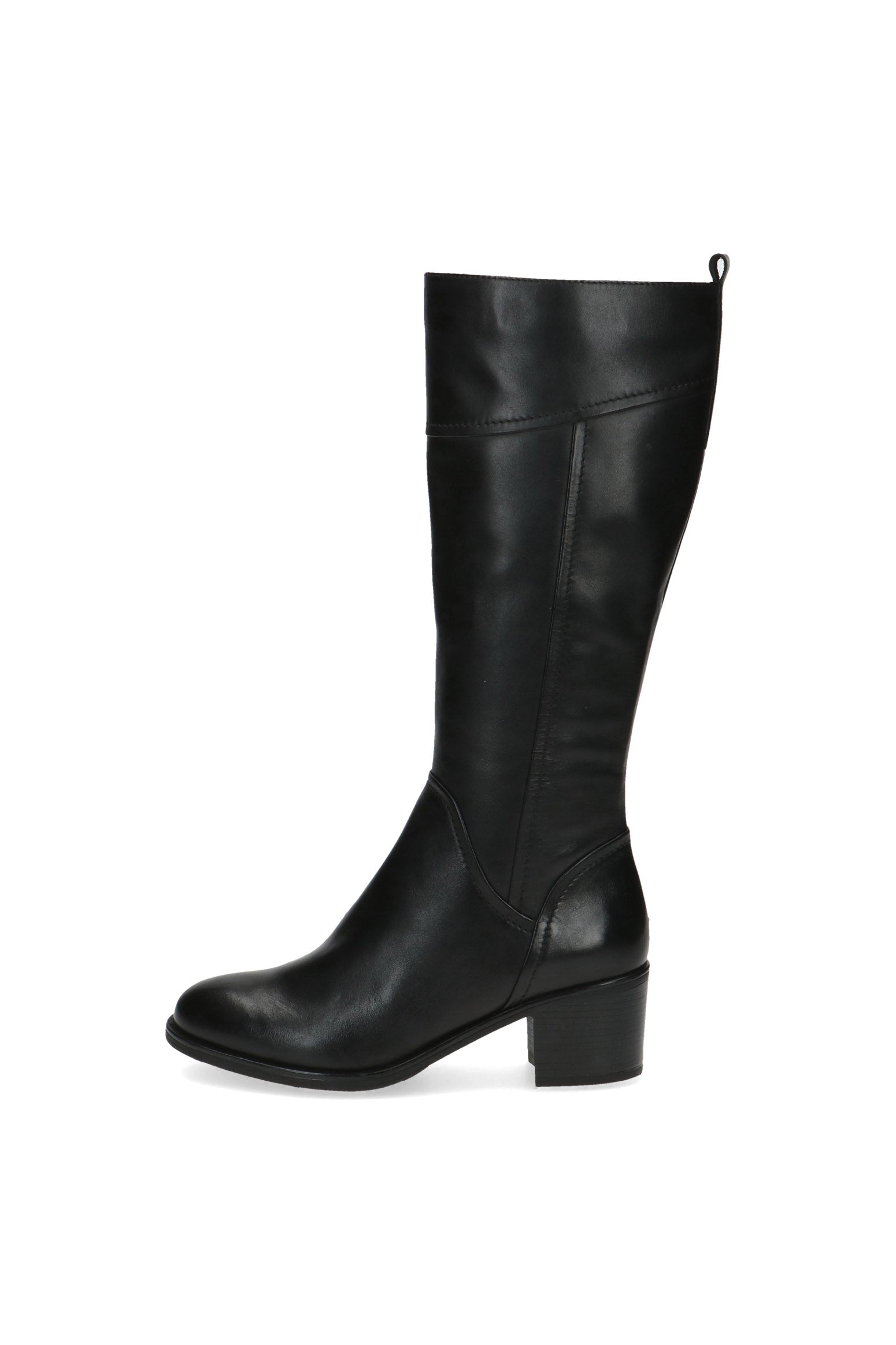 Caprice Knee High Leather Boots - Black Nappa