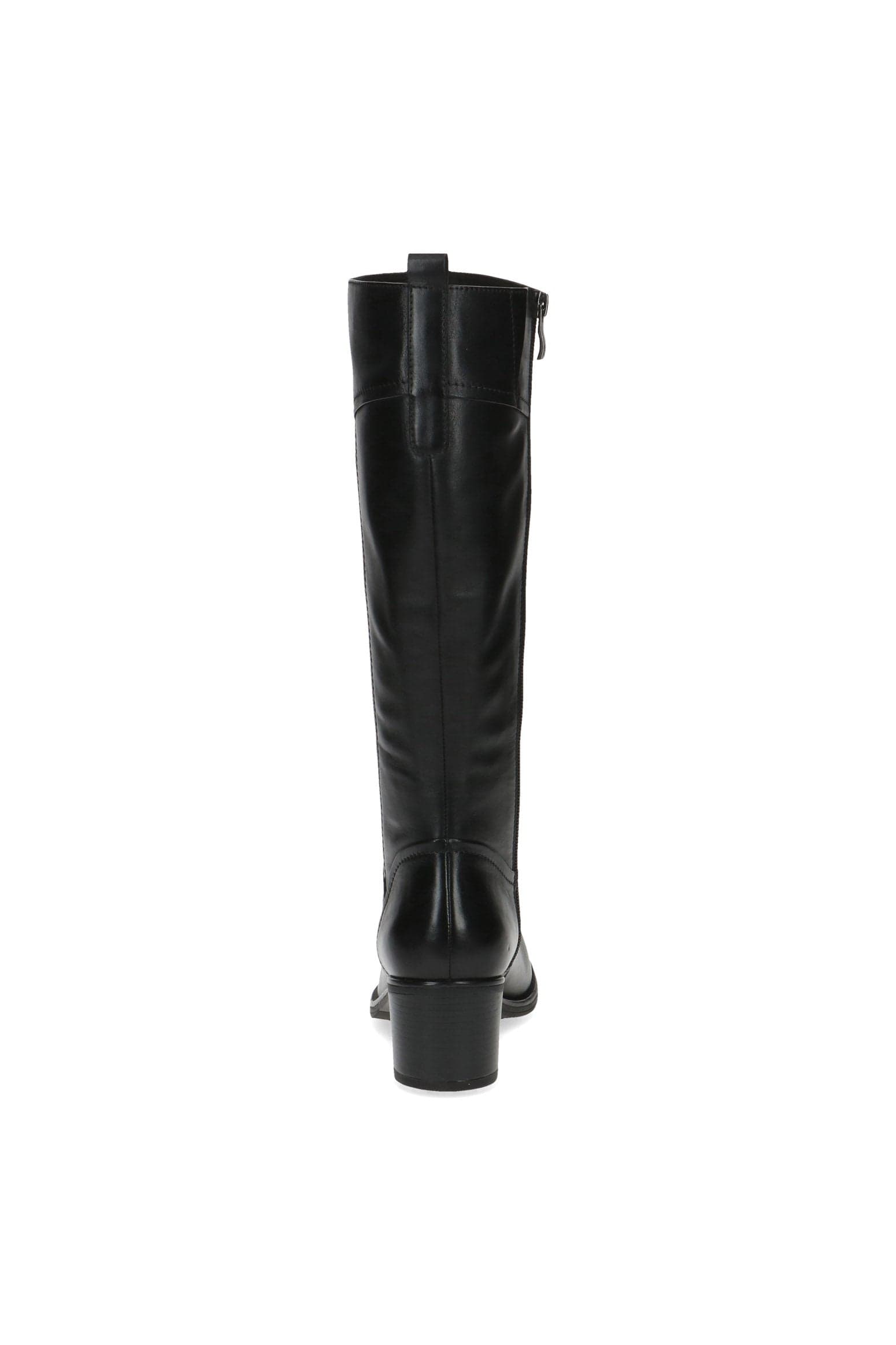 Caprice Knee High Leather Boots - Black Nappa
