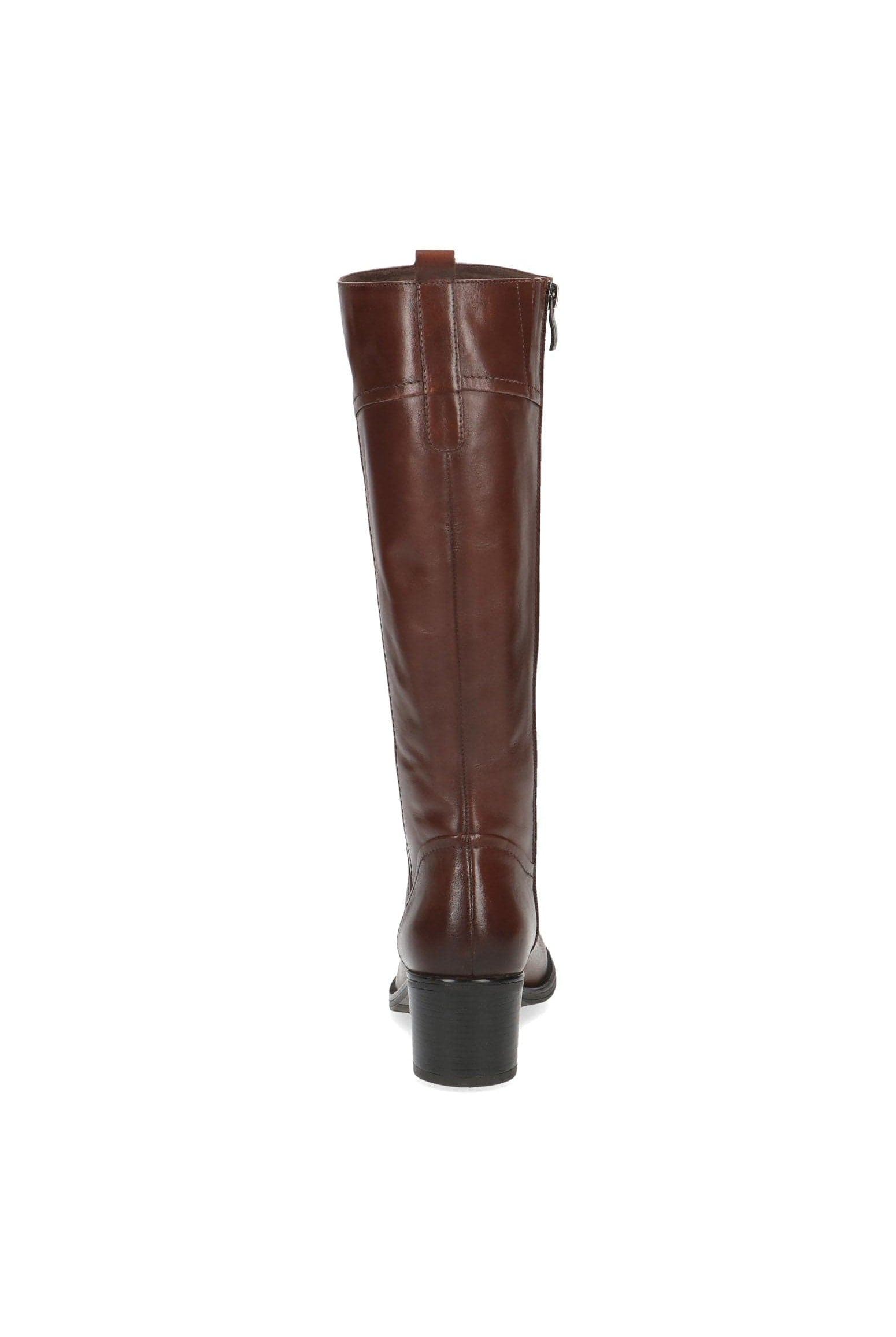 Caprice Knee High Leather Boots - Cognac Nappa