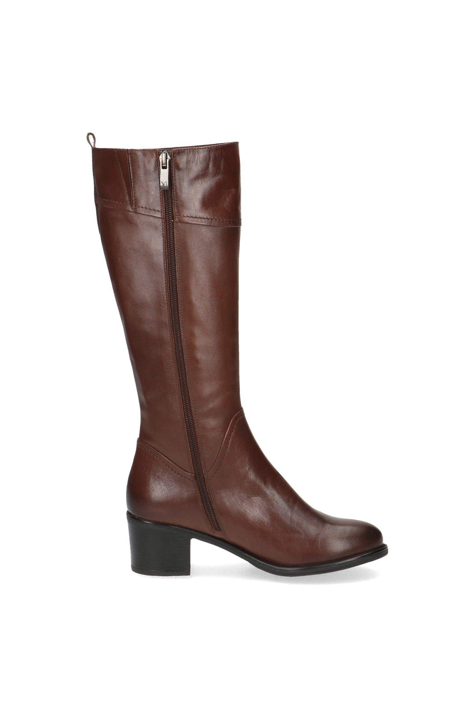 Caprice Knee High Leather Boots - Cognac Nappa