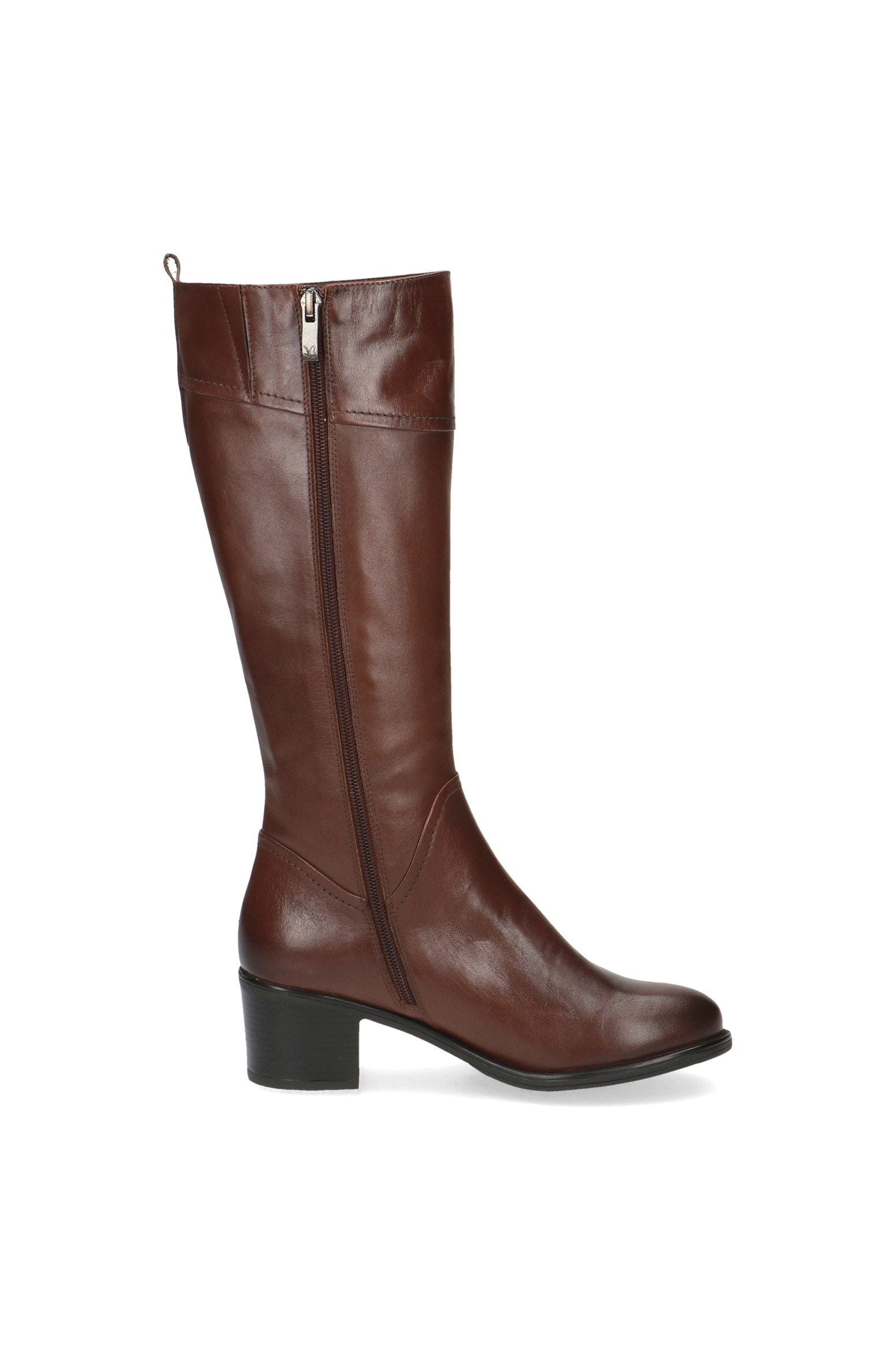 Caprice Knee High Leather Boots - Cognac Nappa