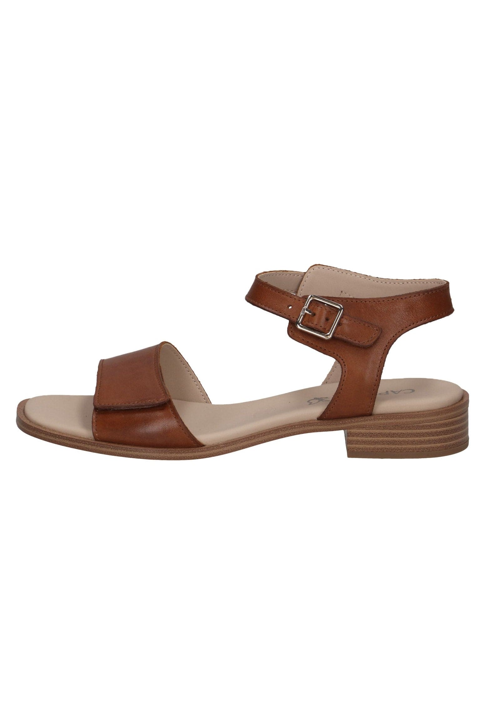 Caprice Leather Adjustable Sandals - Cognac Nappa