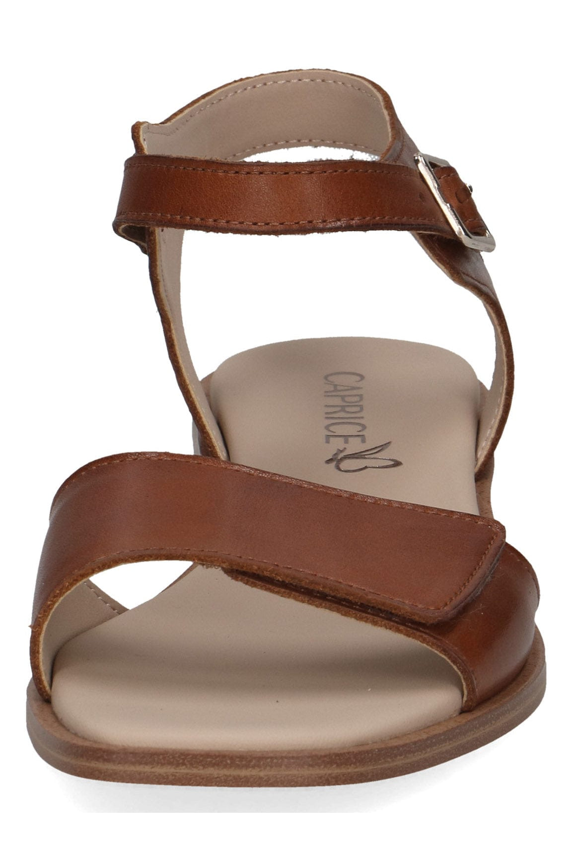 Caprice Leather Adjustable Sandals - Cognac Nappa