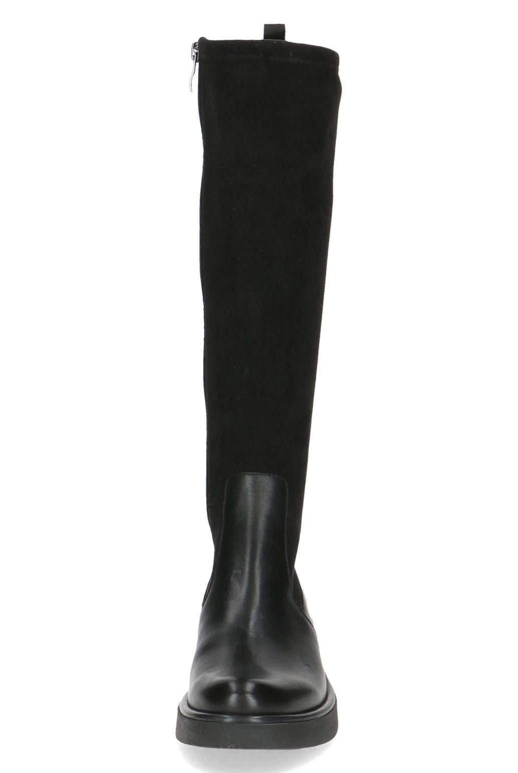Caprice Leather and Stretch Suede Knee High Boots - Black