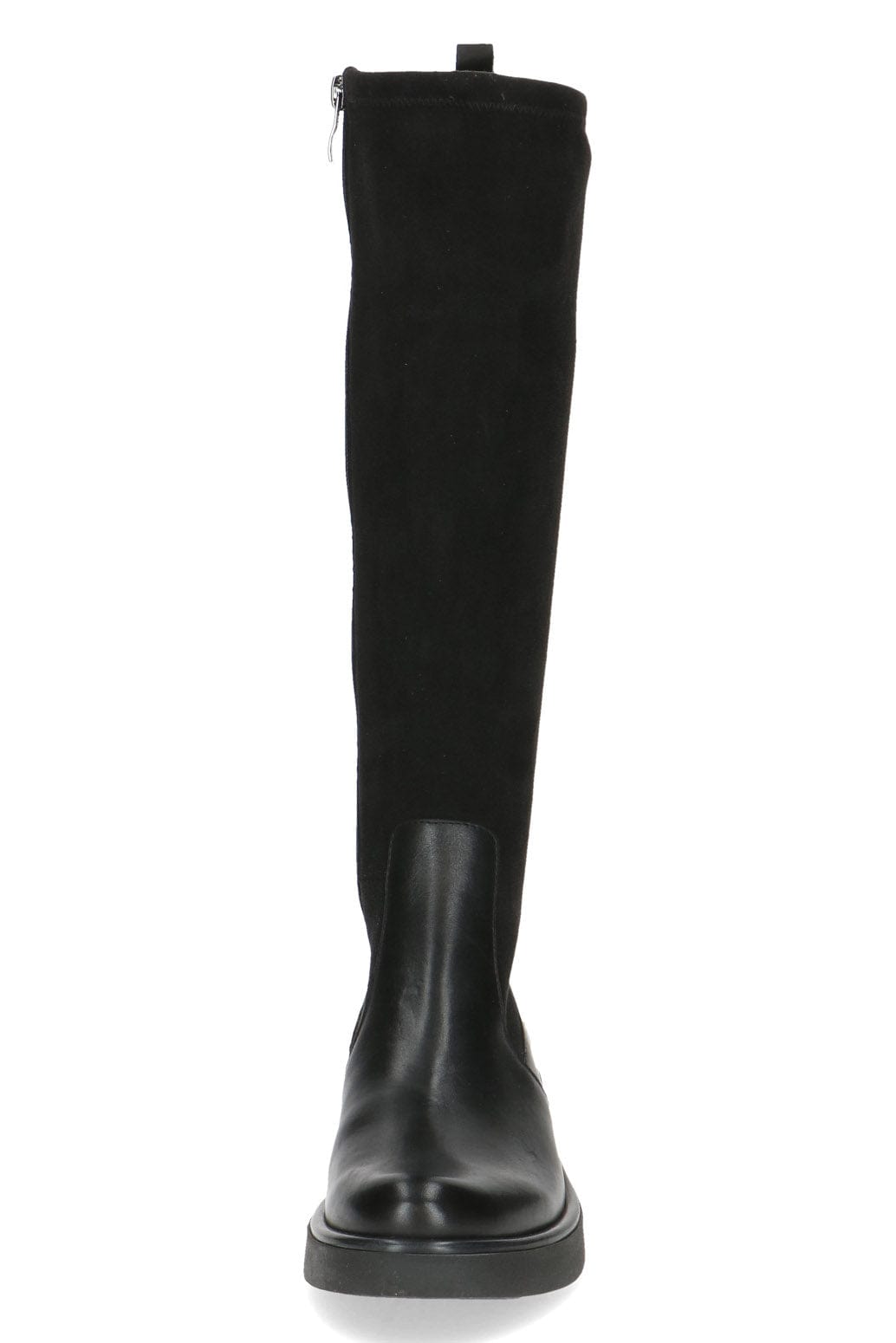 Caprice Leather and Stretch Suede Knee High Boots - Black