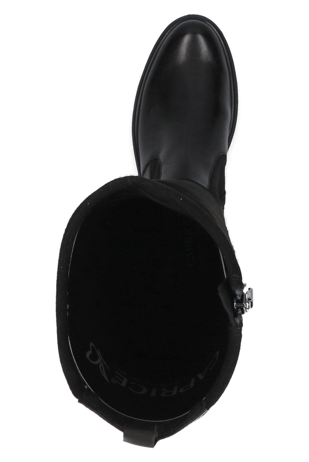 Caprice Leather and Stretch Suede Knee High Boots - Black