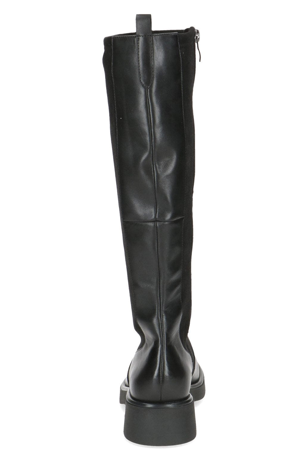 Caprice Leather and Stretch Suede Knee High Boots - Black