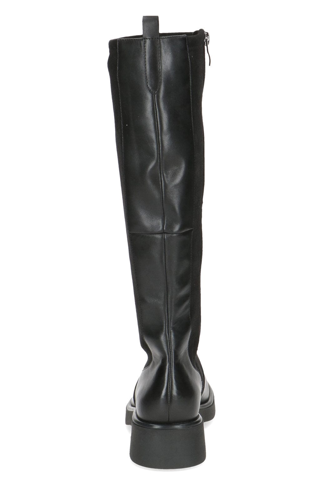 Caprice Leather and Stretch Suede Knee High Boots - Black