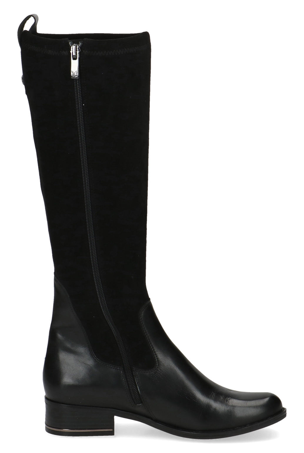 Caprice Leather and Stretch Suede Knee High Boots - Black Comb