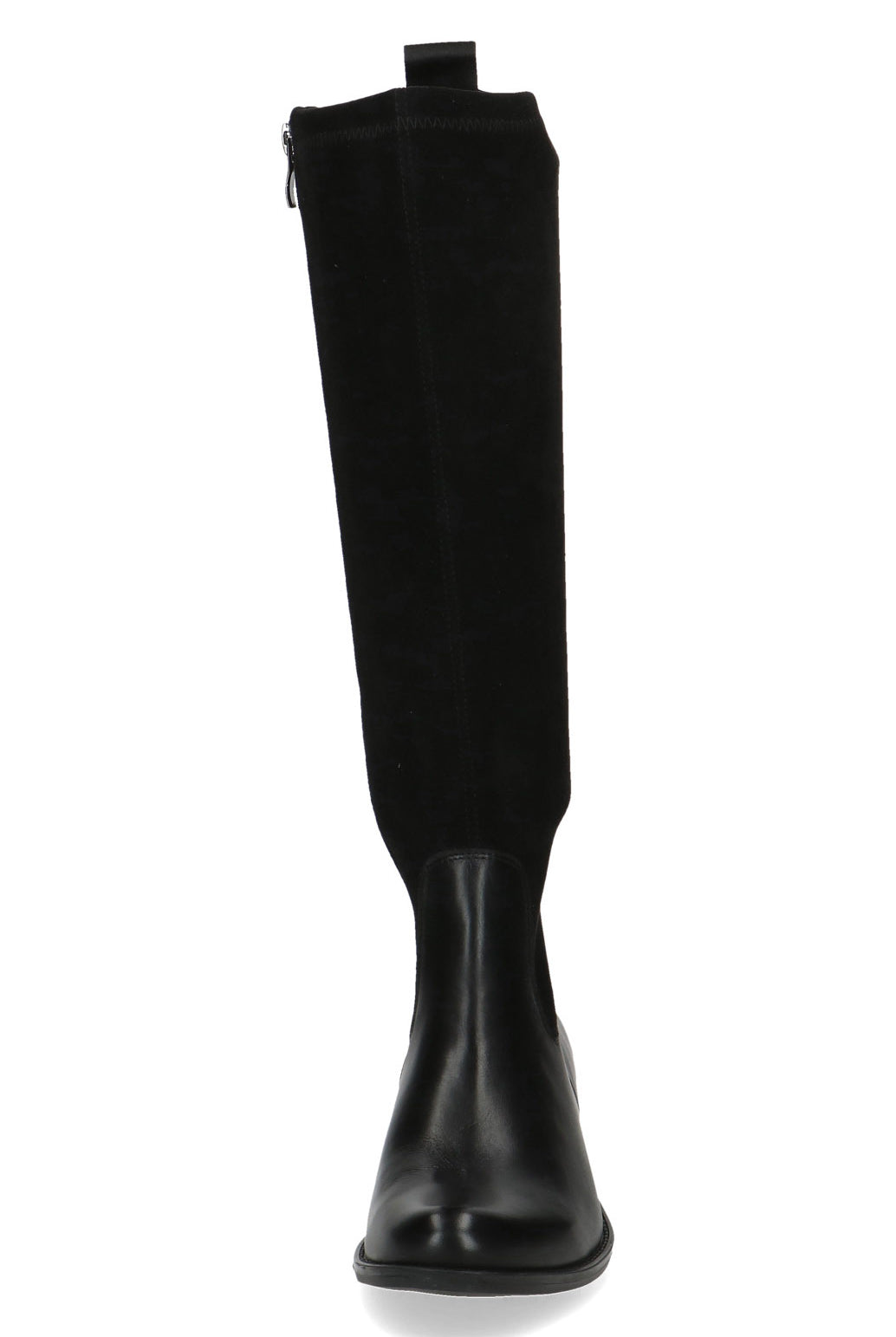 Caprice Leather and Stretch Suede Knee High Boots - Black Comb