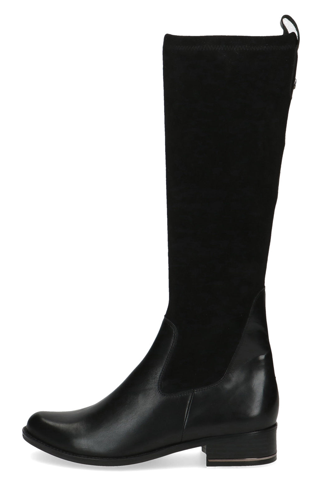 Caprice Leather and Stretch Suede Knee High Boots - Black Comb