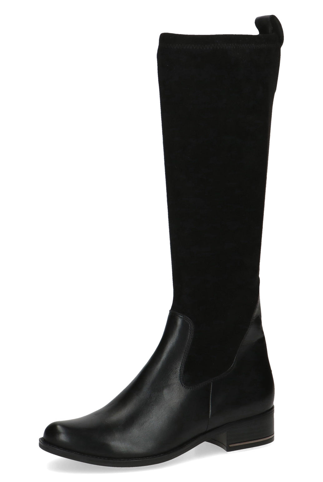 Caprice Leather and Stretch Suede Knee High Boots - Black Comb