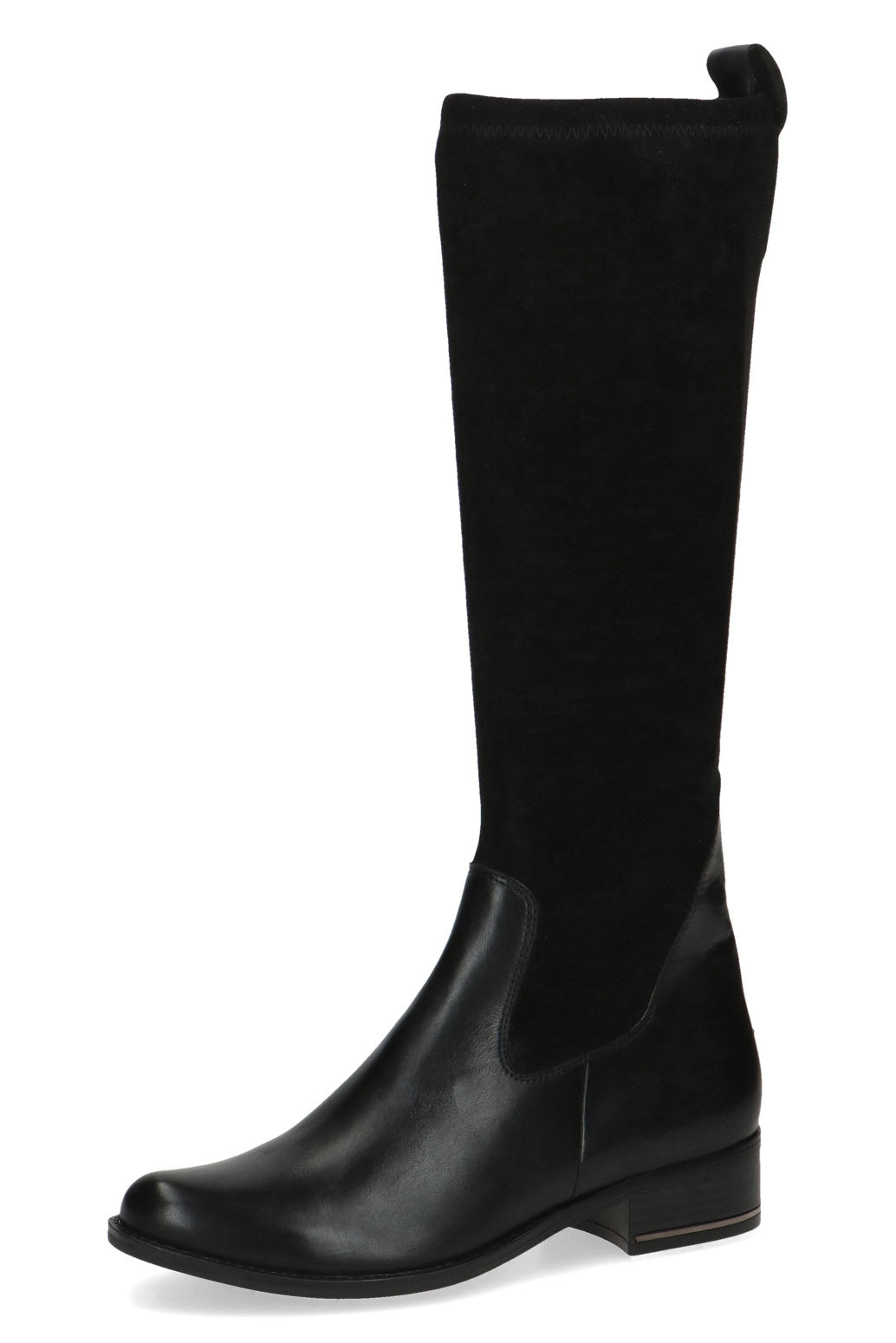 Caprice Leather and Stretch Suede Knee High Boots - Black Comb