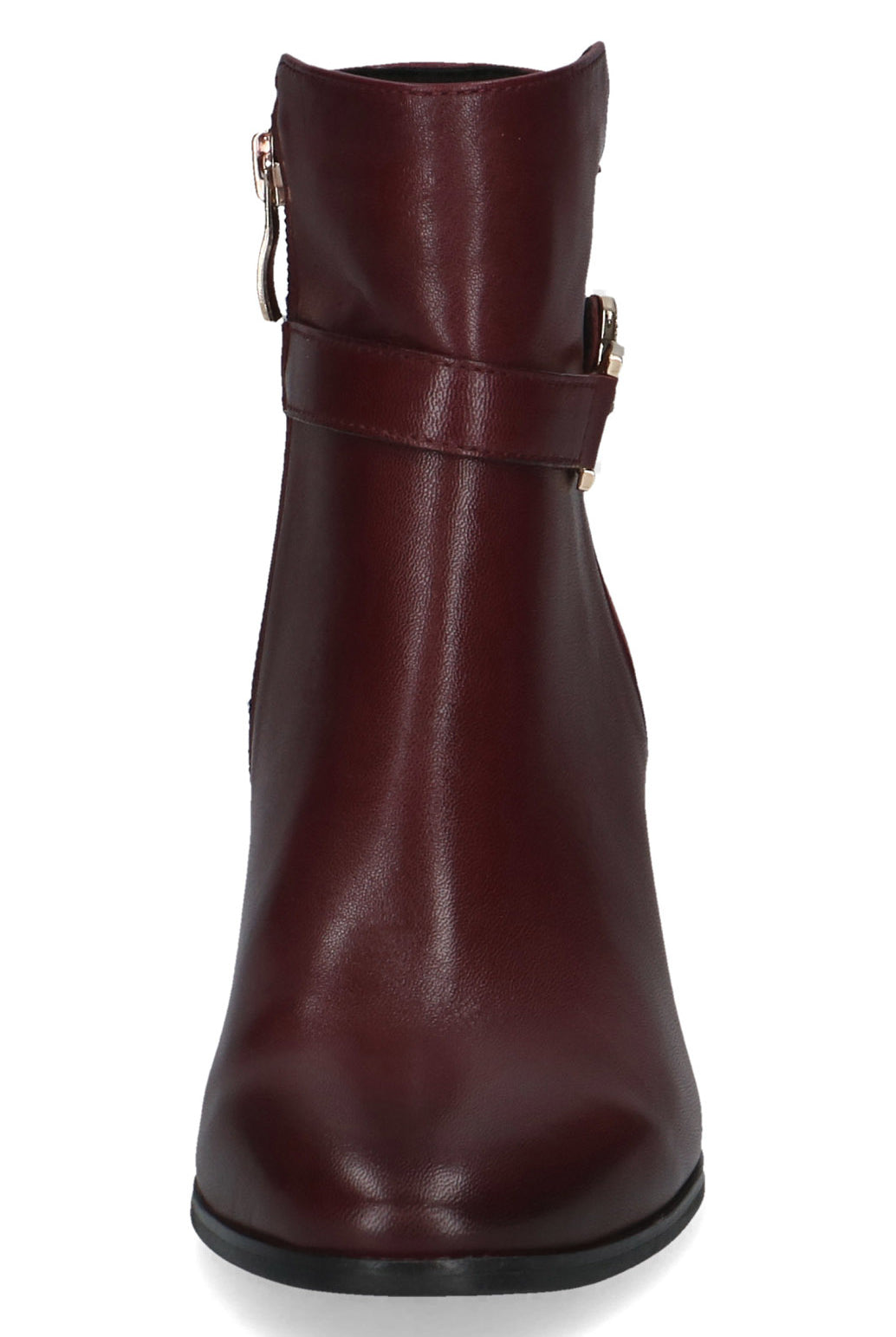 Caprice Leather Antishock Block Heel Boots - Bordeaux Comb