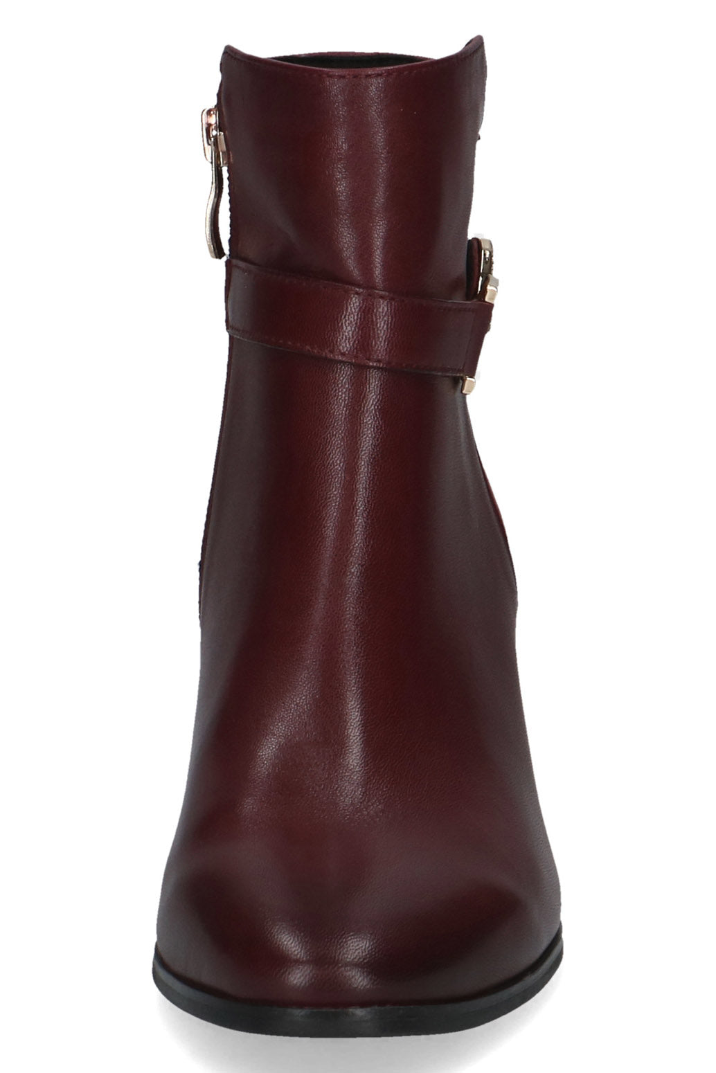 Caprice Leather Antishock Block Heel Boots - Bordeaux Comb