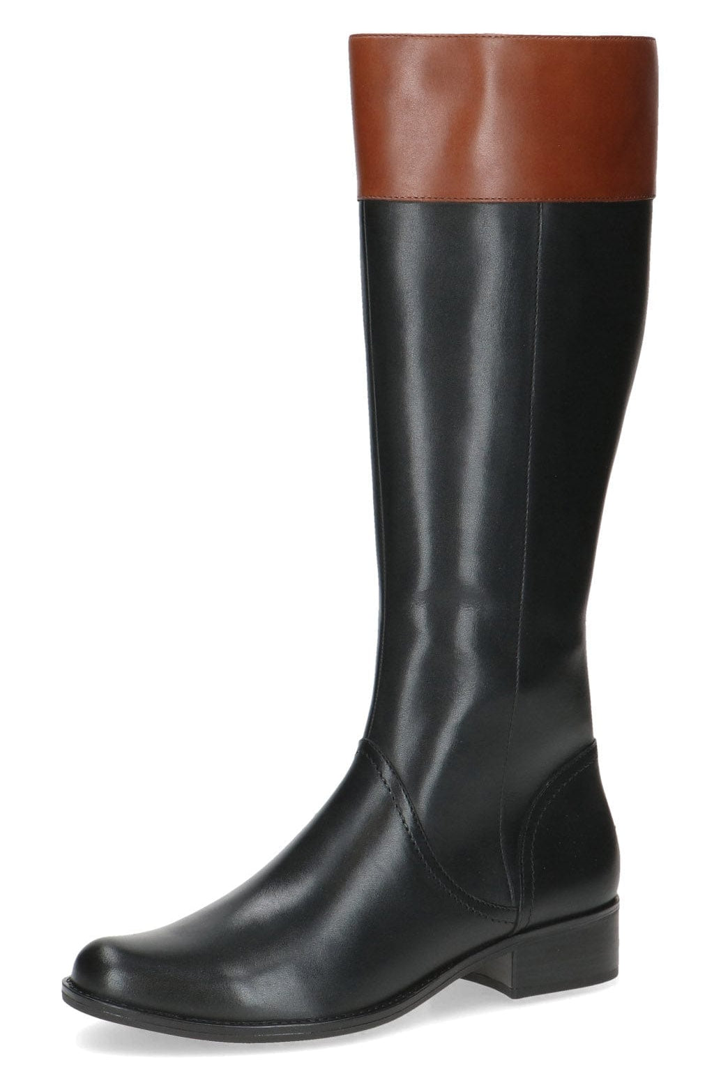 Caprice Leather Colour Block Knee High Boots - Black Comb
