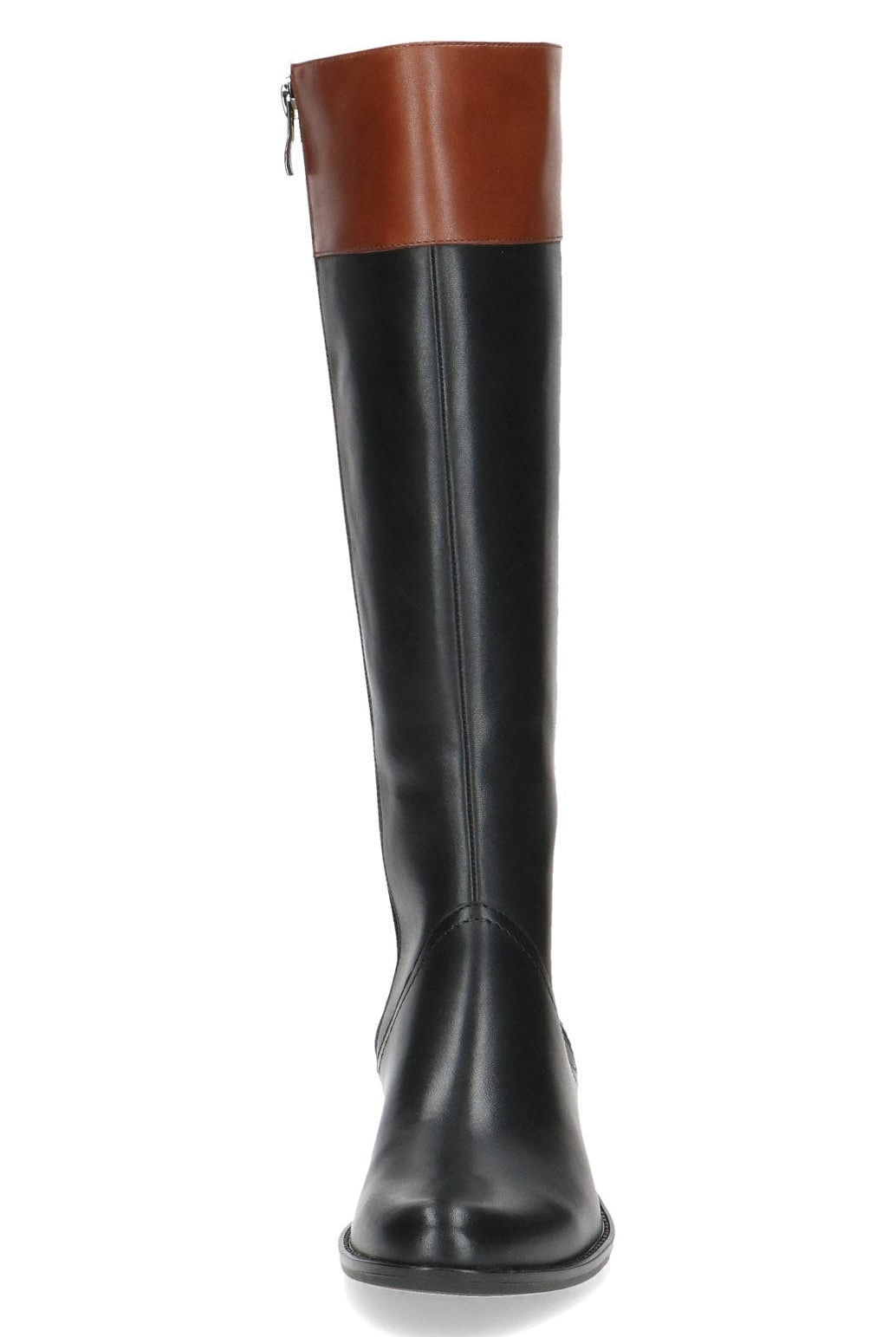 Caprice Leather Colour Block Knee High Boots - Black Comb