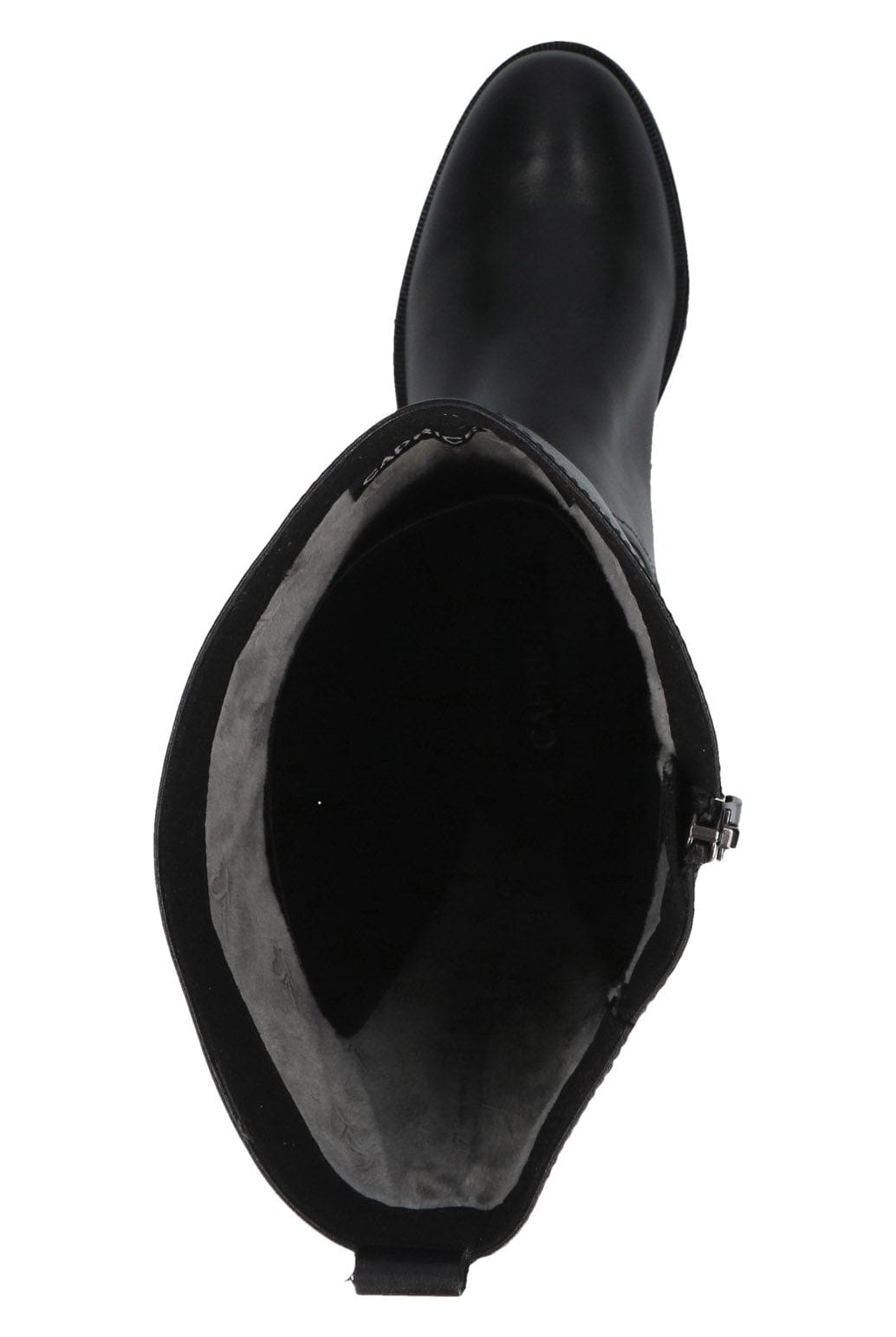 Caprice Leather Knee High Boots - Black Nappa