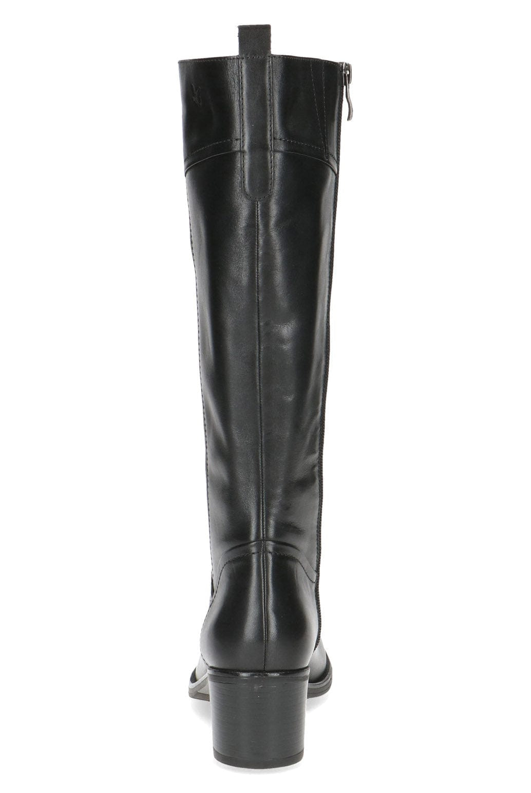 Caprice Leather Knee High Boots - Black Nappa