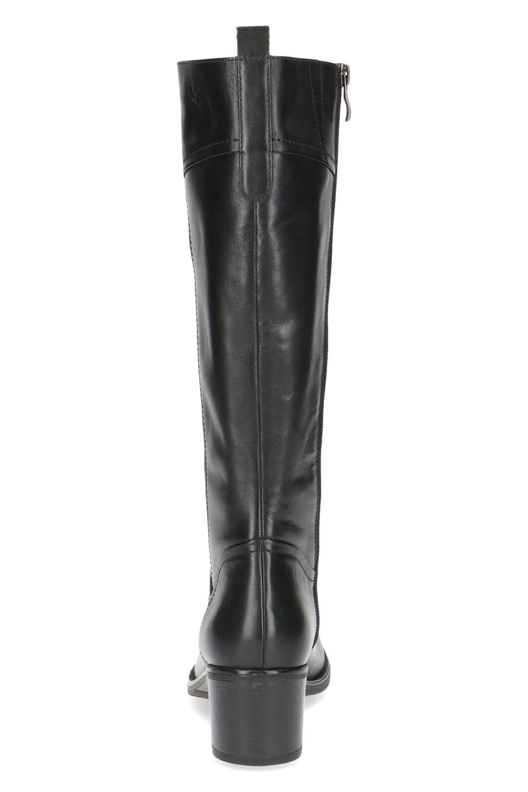 Caprice Leather Knee High Boots - Black Nappa