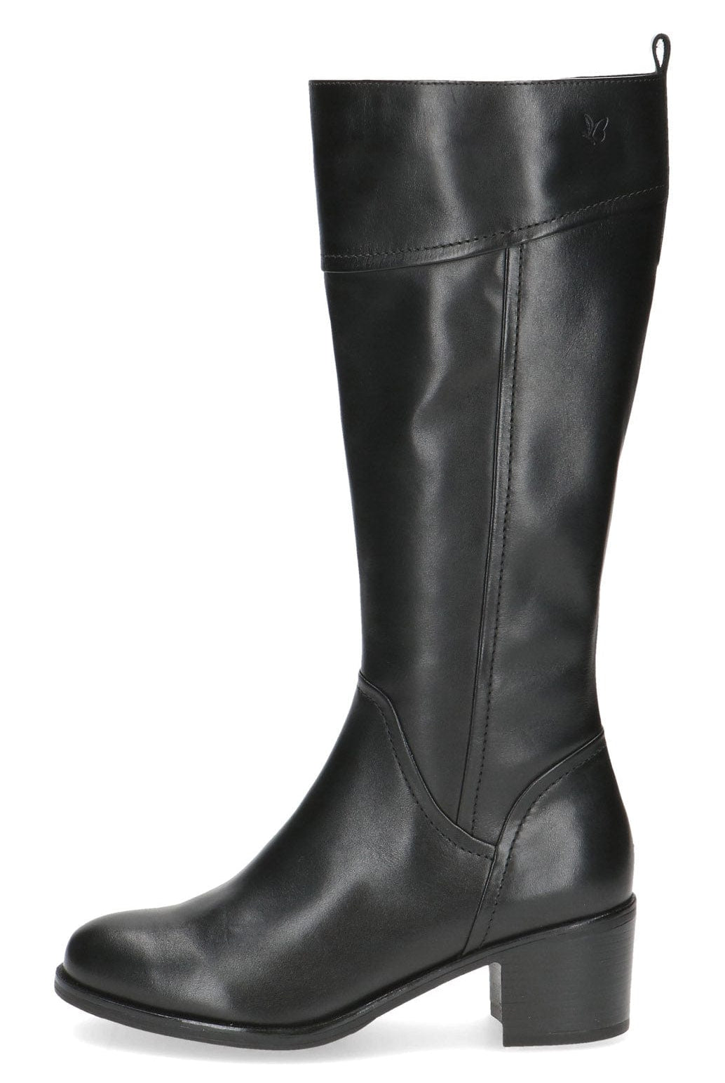 Caprice Leather Knee High Boots - Black Nappa