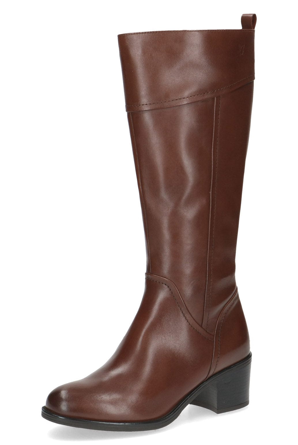 Caprice Leather Knee High Boots - Cognac Nappa