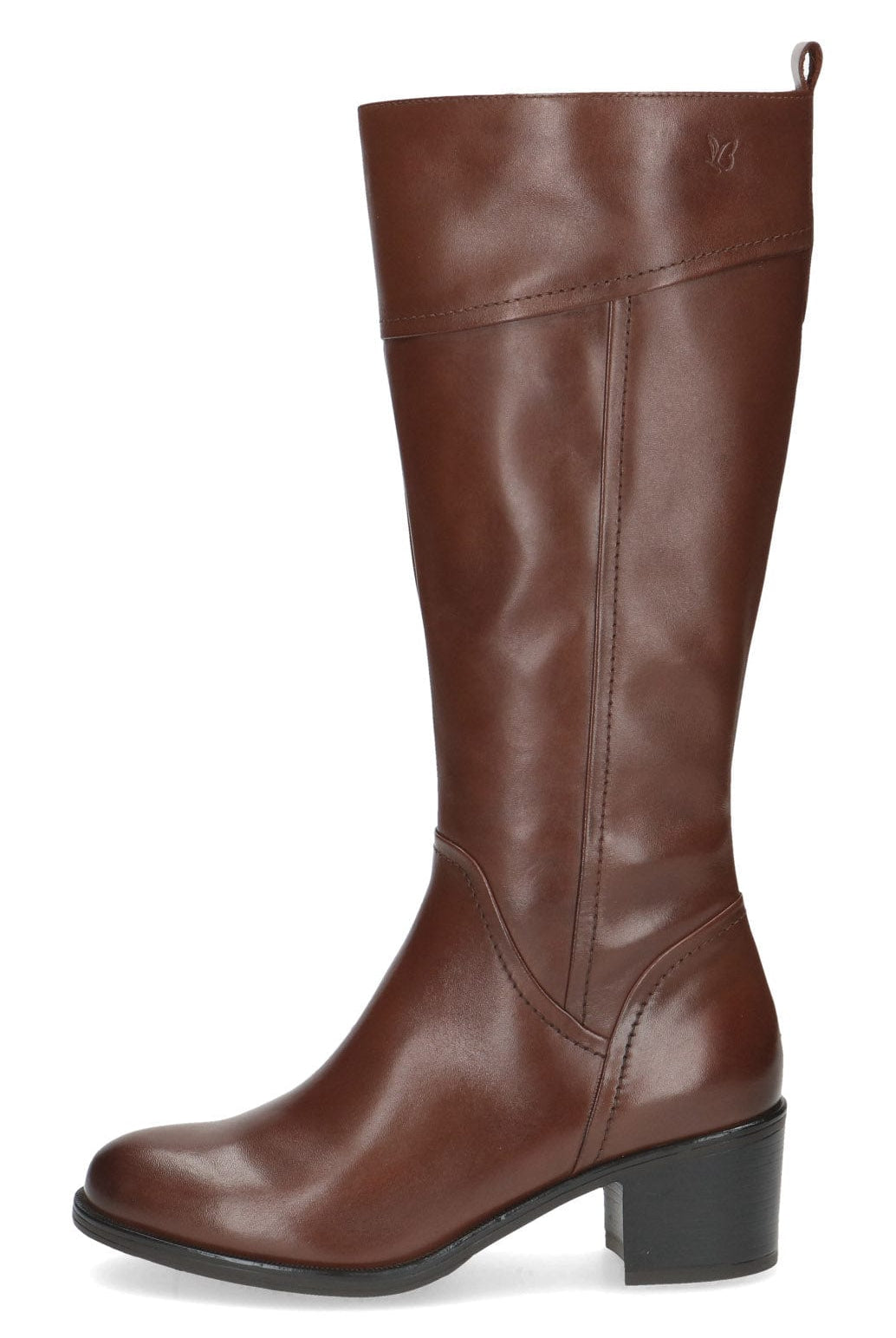 Caprice Leather Knee High Boots - Cognac Nappa