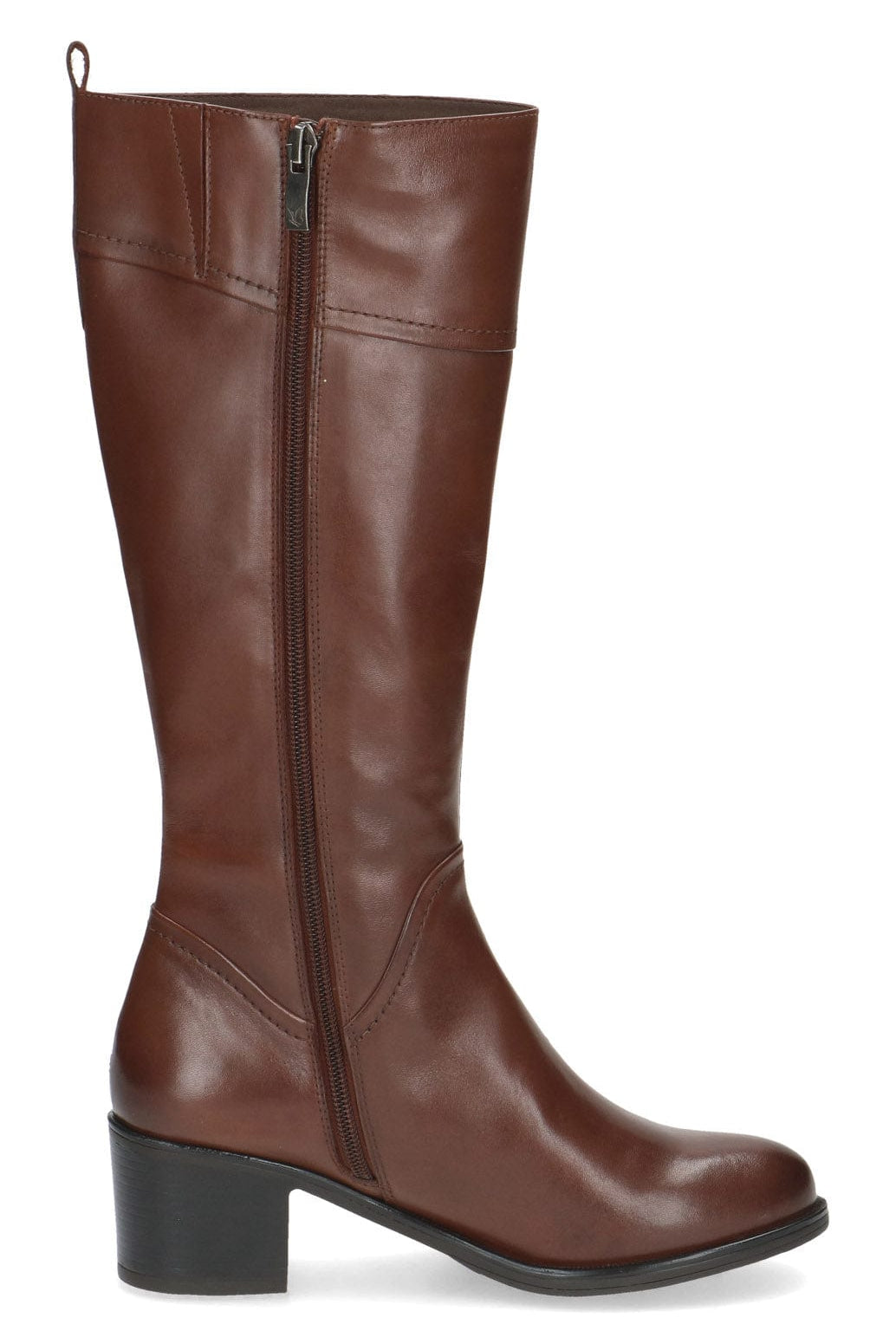 Caprice Leather Knee High Boots - Cognac Nappa