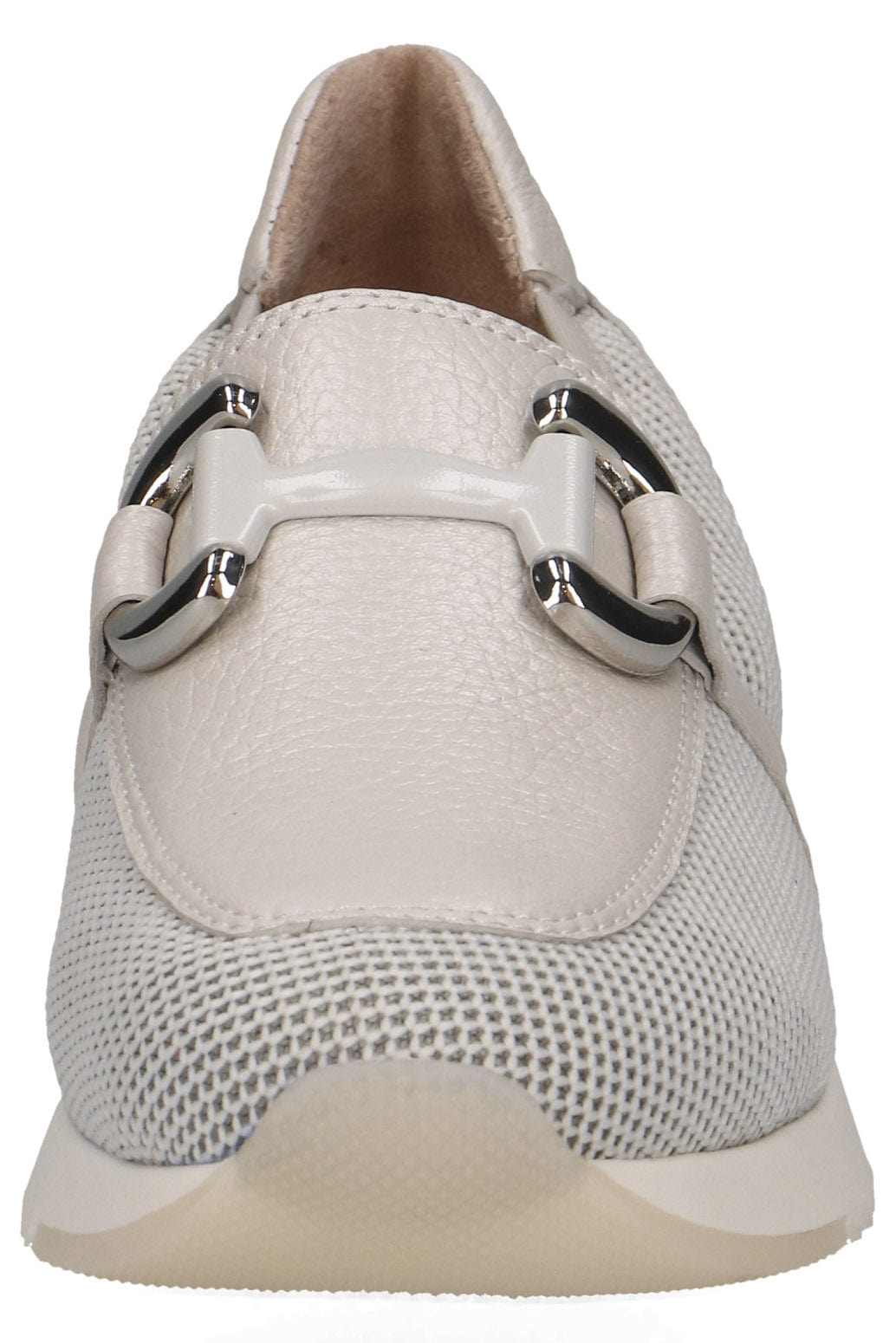 Caprice Leather Mesh Detail Slip-On Loafers - Pearl Comb