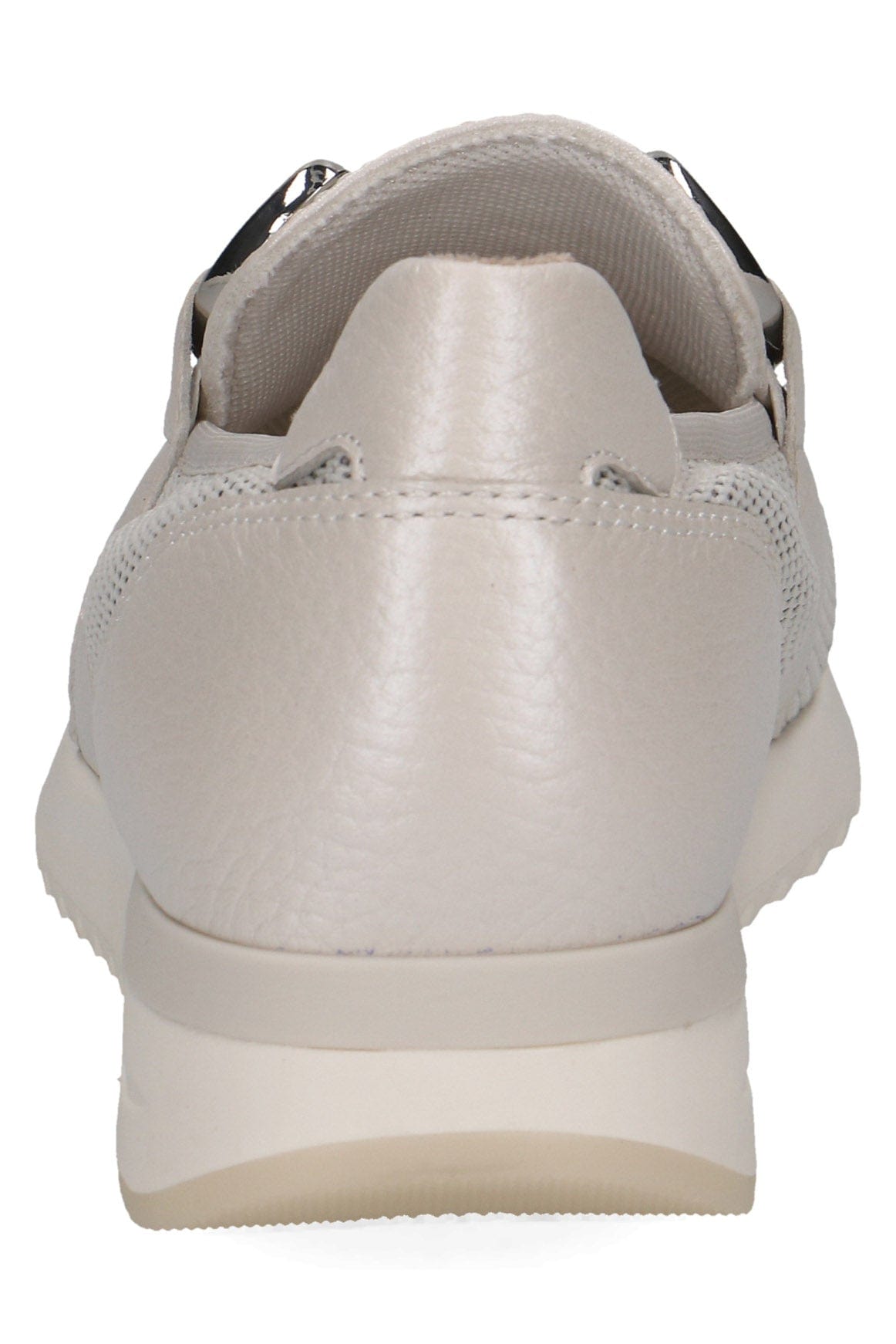 Caprice Leather Mesh Detail Slip-On Loafers - Pearl Comb