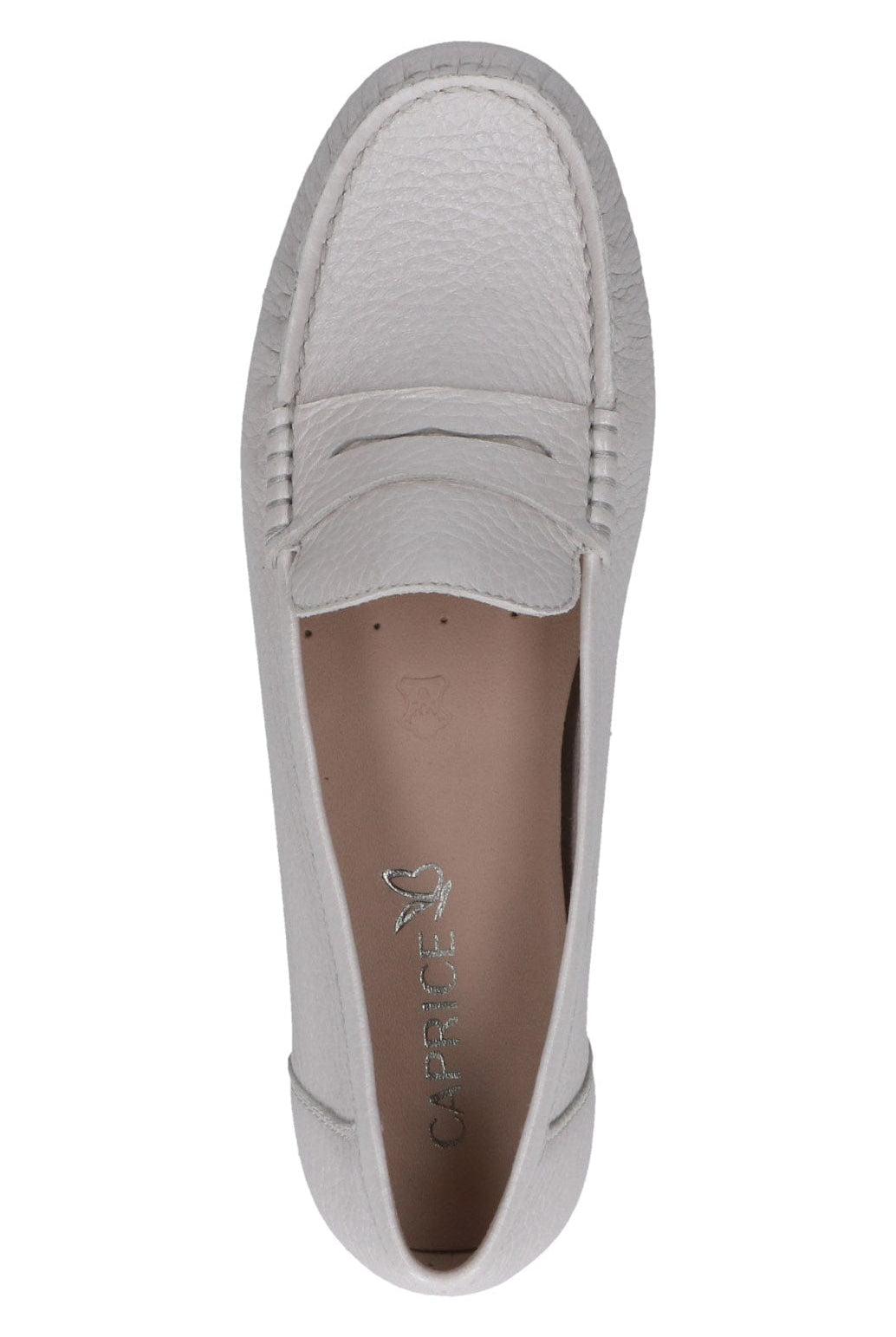 Caprice Leather Moccasin Shoes - Pearl