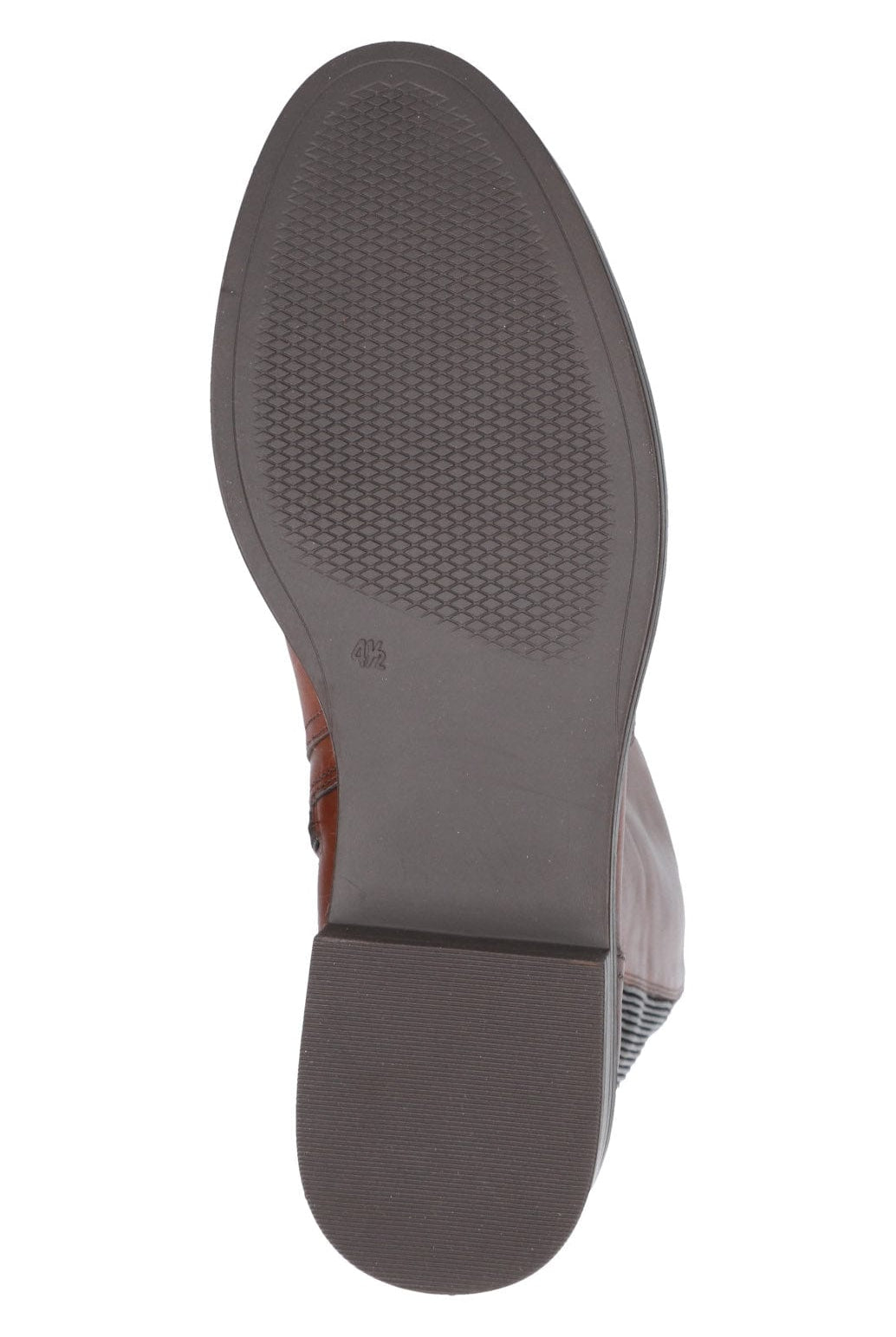 Caprice Leather Stretch Back Knee Boots - Cognac Comb