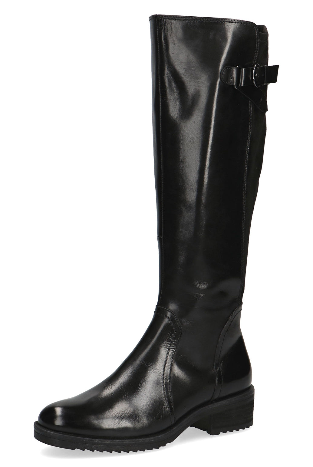 Caprice Leather/Suede Back Wide Fit BLUE GRIP Knee High Boots - Black Comb