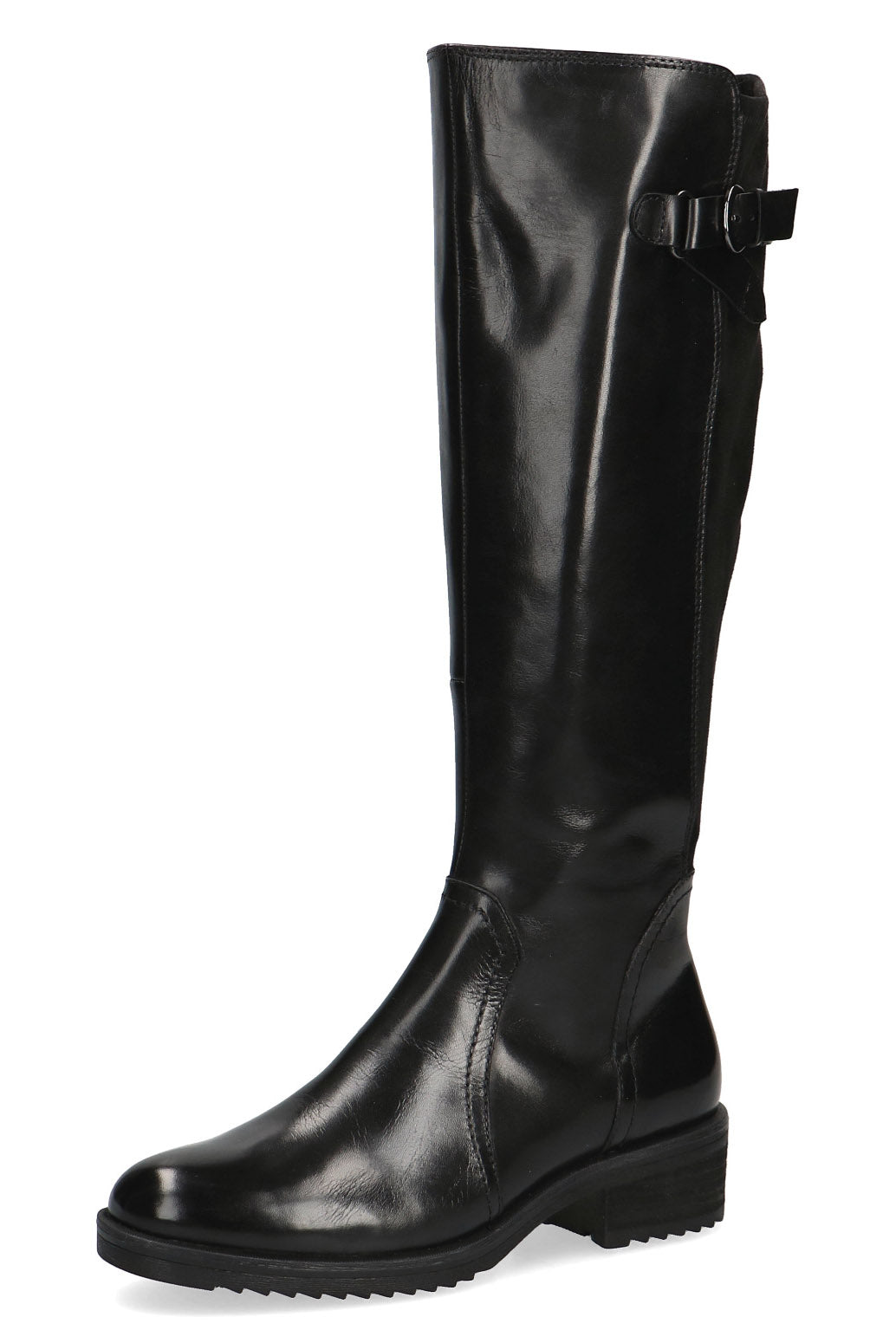 Caprice Leather/Suede Back Wide Fit BLUE GRIP Knee High Boots - Black Comb