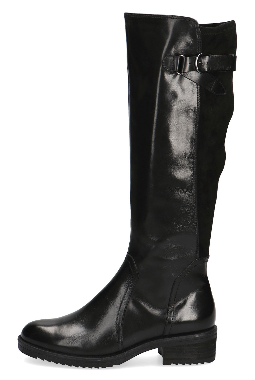 Caprice Leather/Suede Back Wide Fit BLUE GRIP Knee High Boots - Black Comb