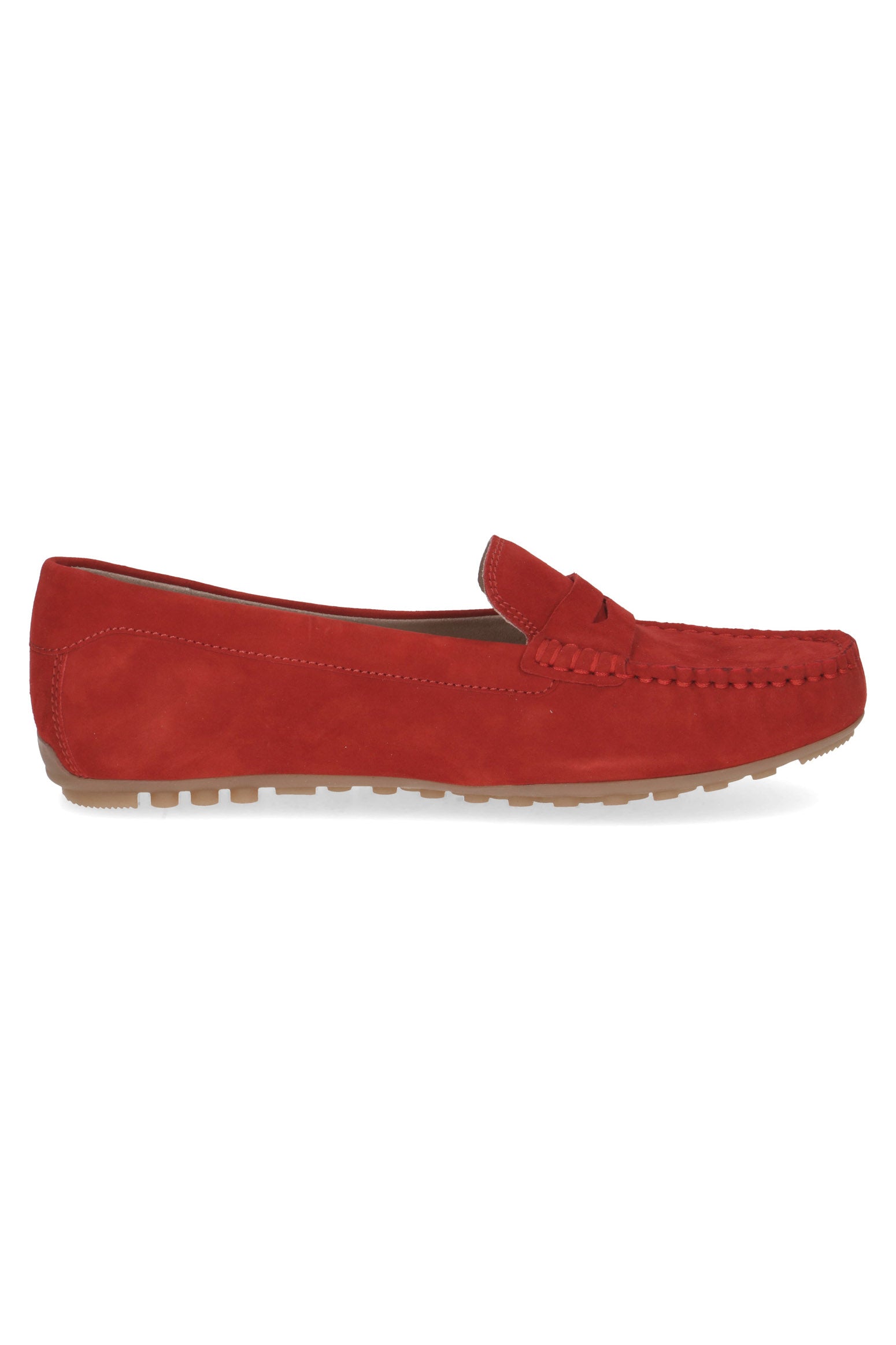 Caprice Leather Suede Moccasin Shoes - Red Suede