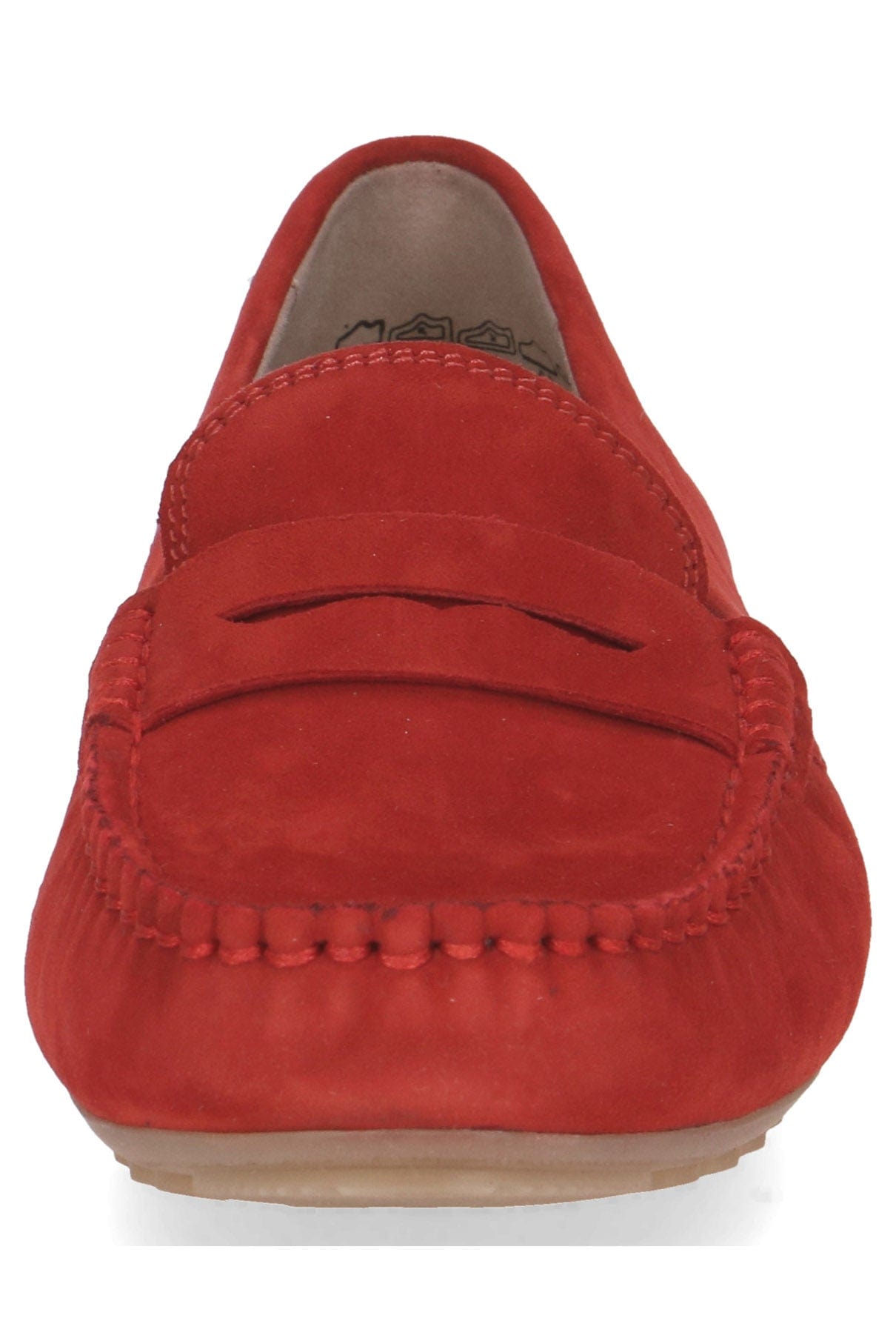 Caprice Leather Suede Moccasin Shoes - Red Suede