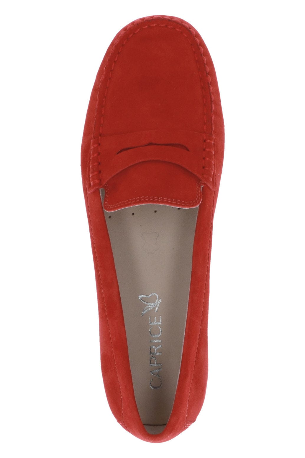Caprice Leather Suede Moccasin Shoes - Red Suede