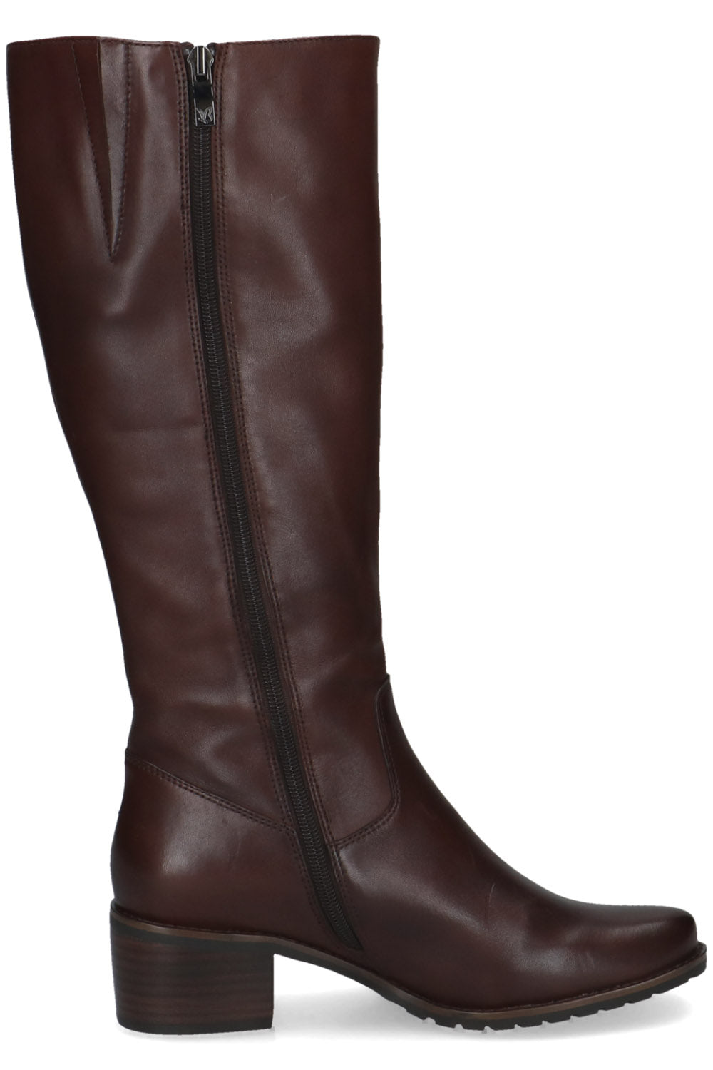 Caprice Leather Wide Calf Knee High Boots - Dark Brown Nappa