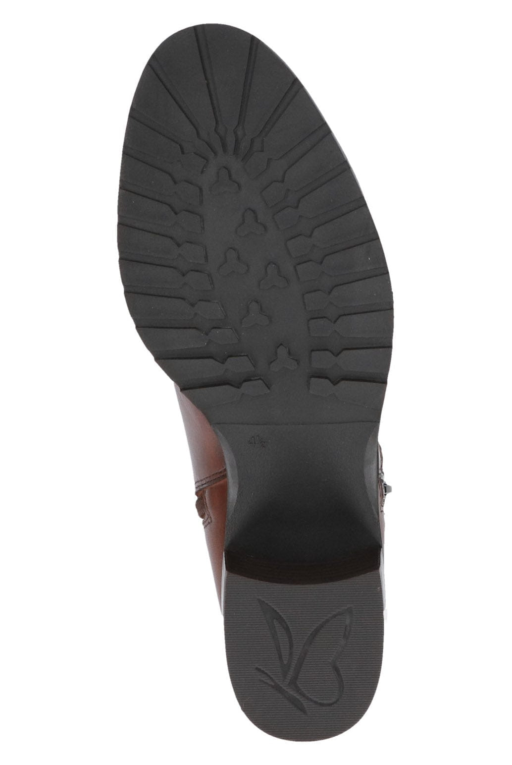 Caprice Leather Wide Fit Ankle Boots - Cognac Nappa