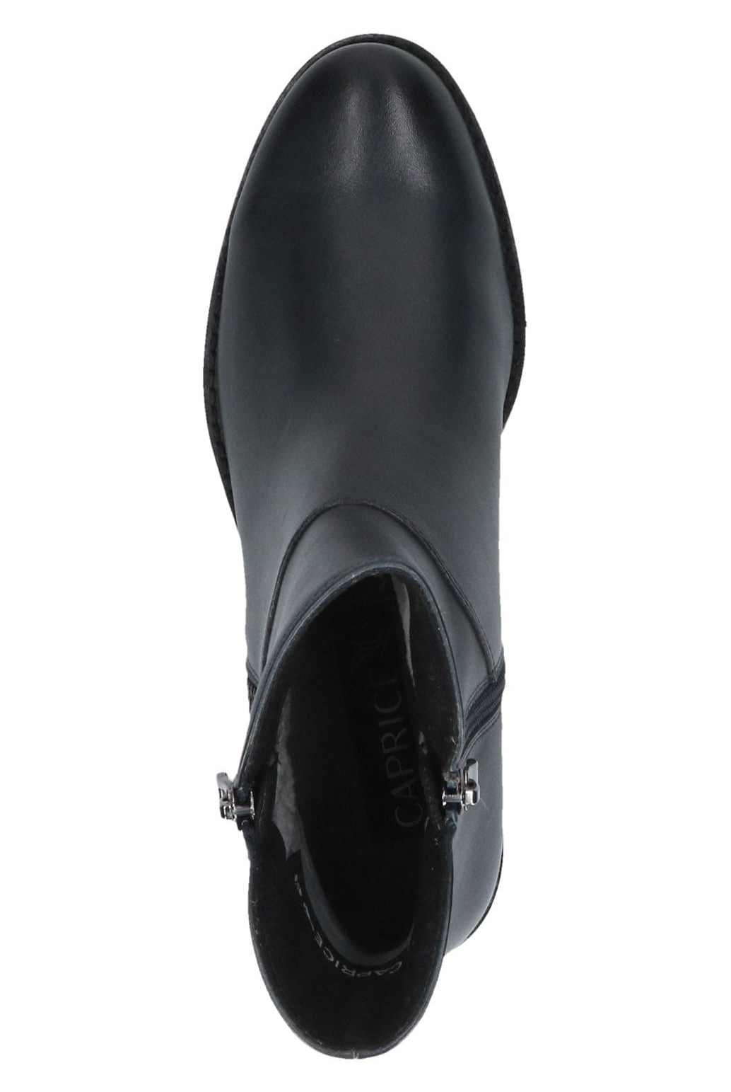 Caprice Leather Wide Fit Ankle Boots - Ocean Nappa