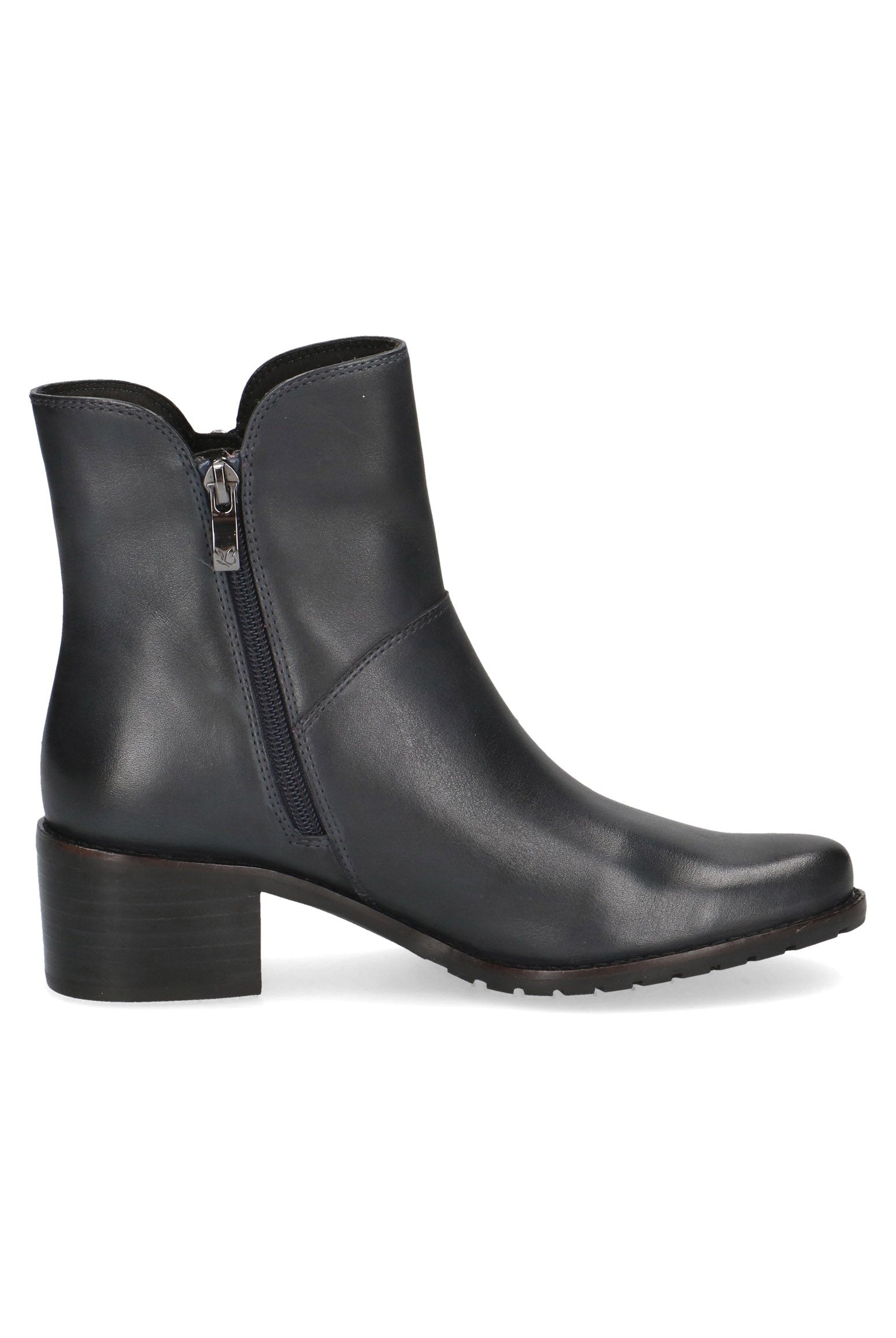 Caprice Leather Wide Fit Ankle Boots - Ocean Nappa