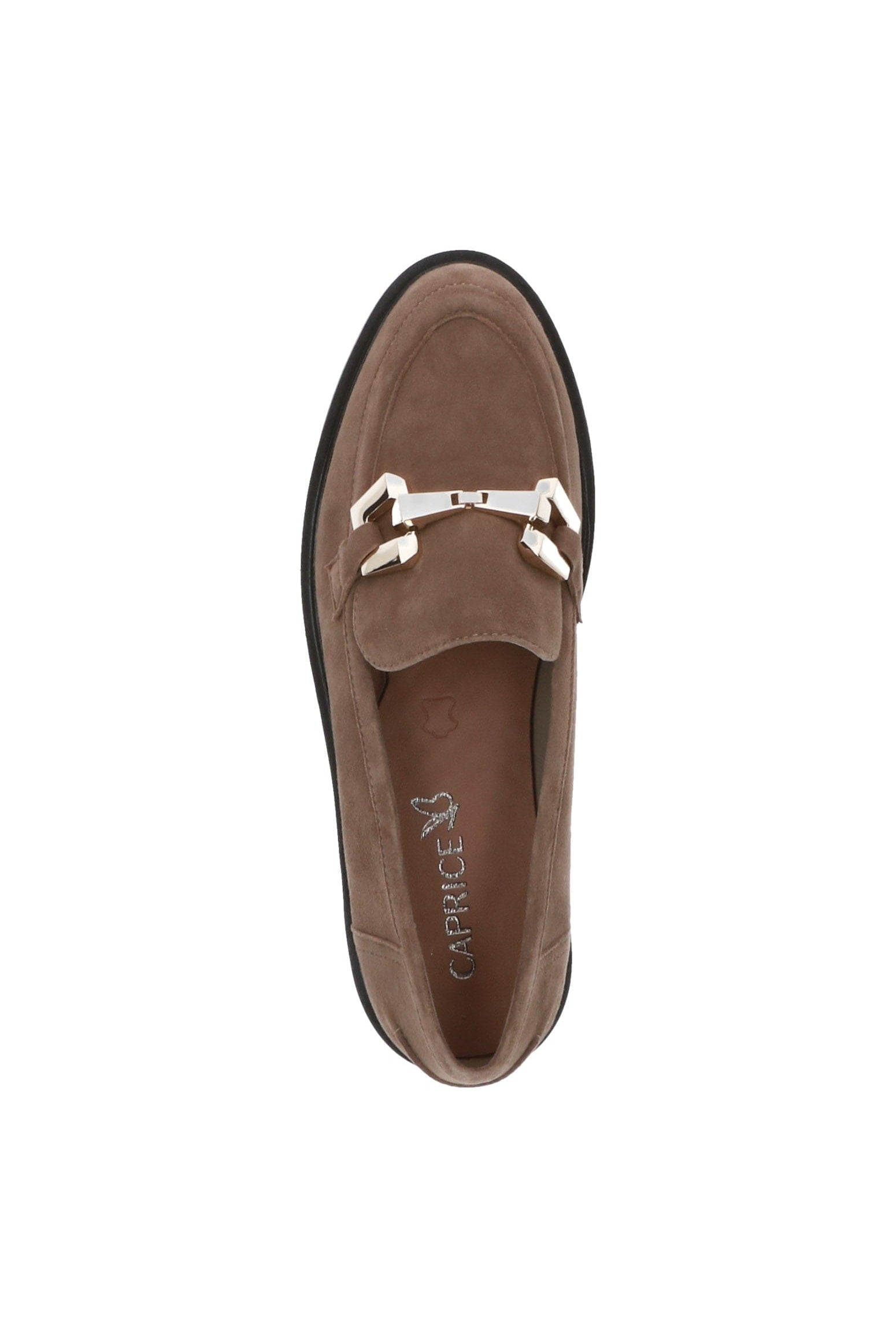 Caprice Moccasin Leather Shoes- Taupe Suede