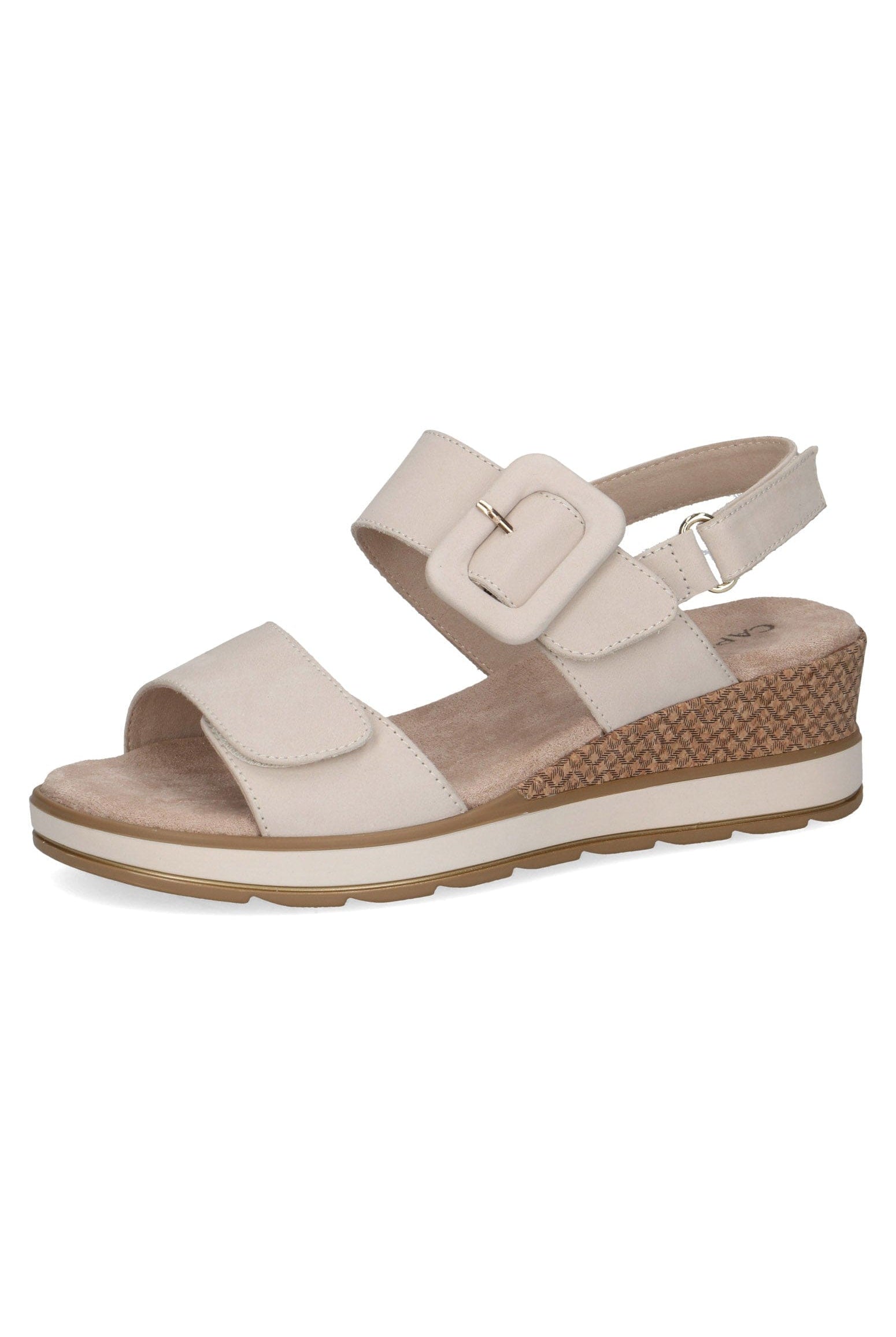 Caprice Nubuck Leather Buckle Detail Sandals - Snow Nubuck